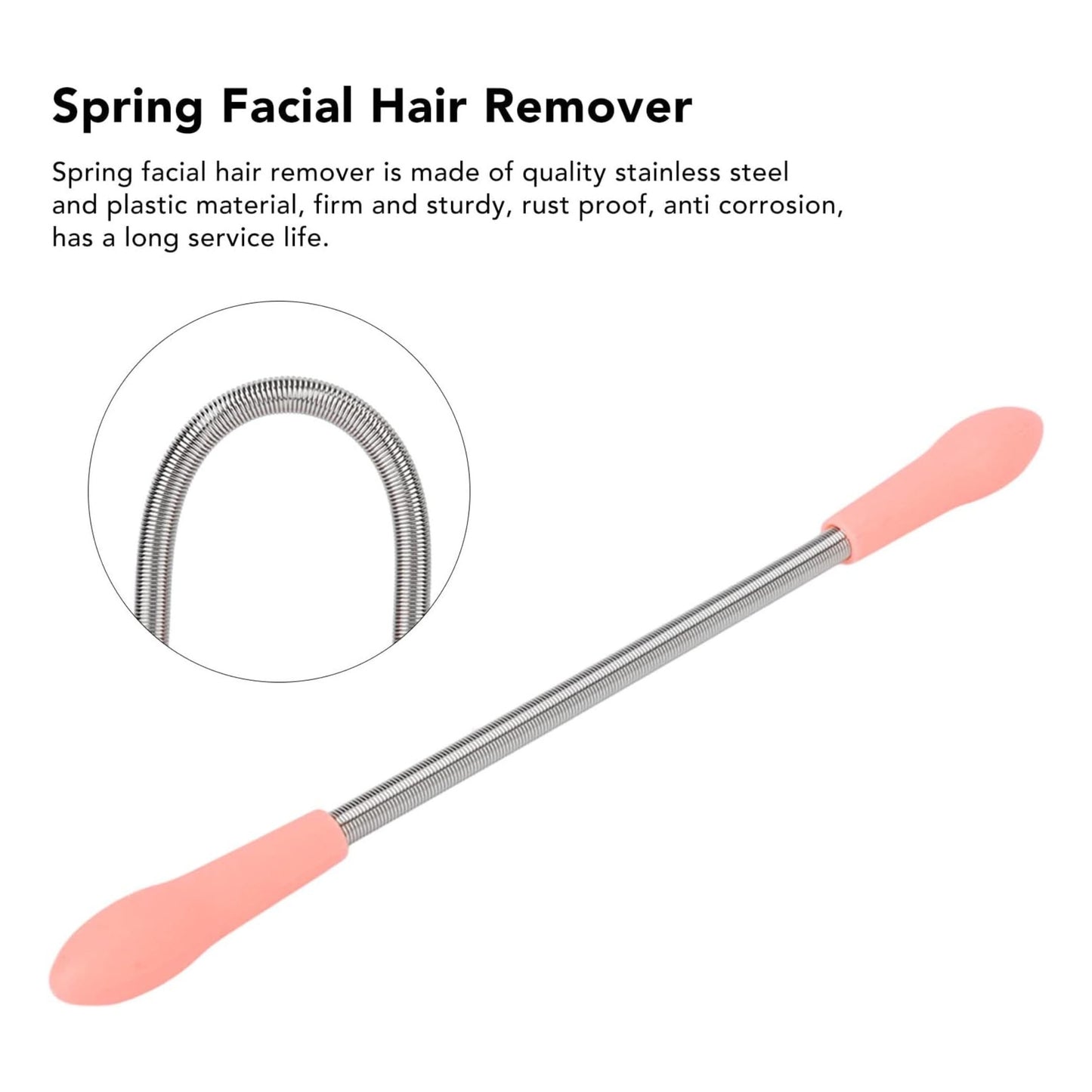 Stainless Steel Facial Hair Remover Spring Epilator Threading Tool (3-Pack)