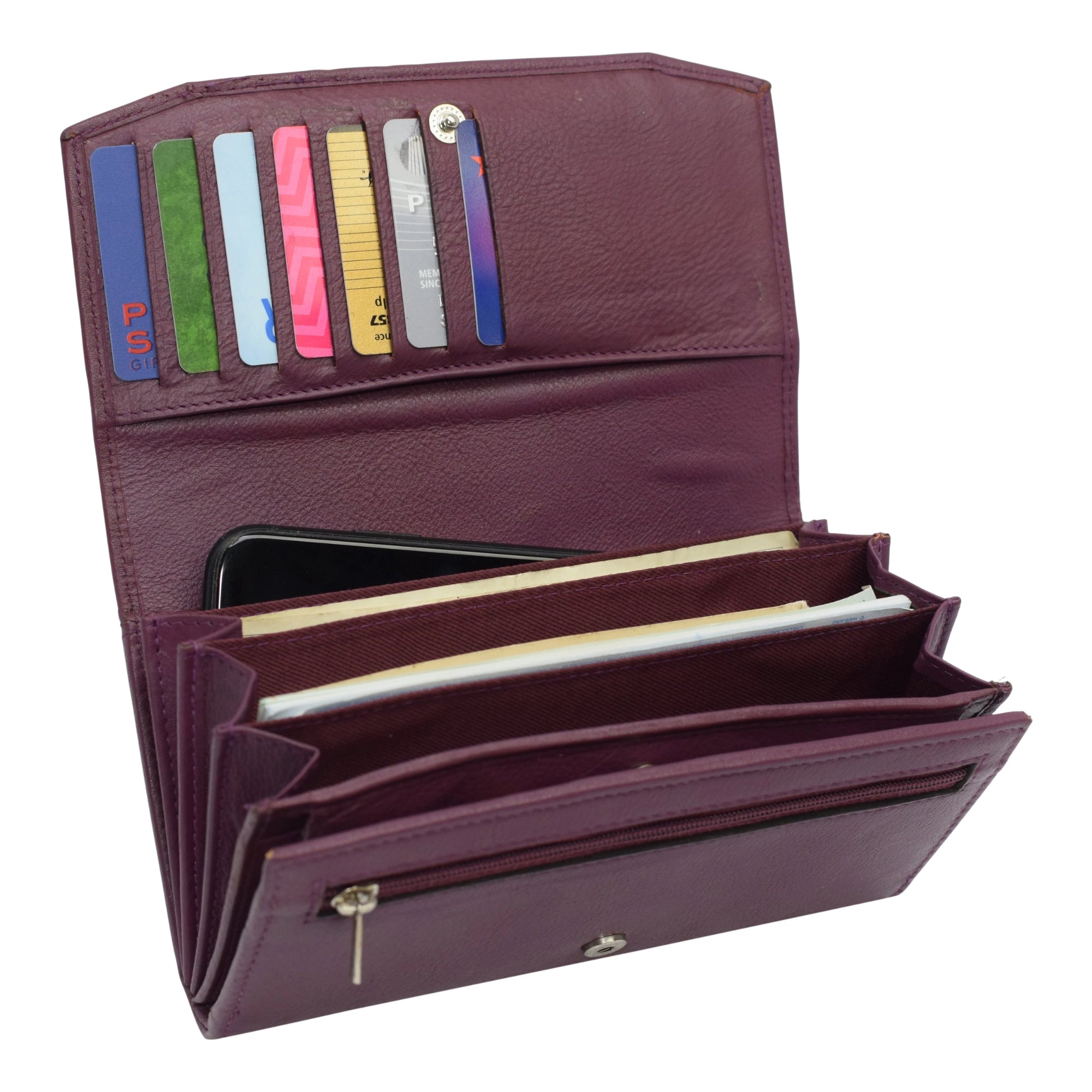 Women's Genuine Leather RFID Blocking Trifold Wallet