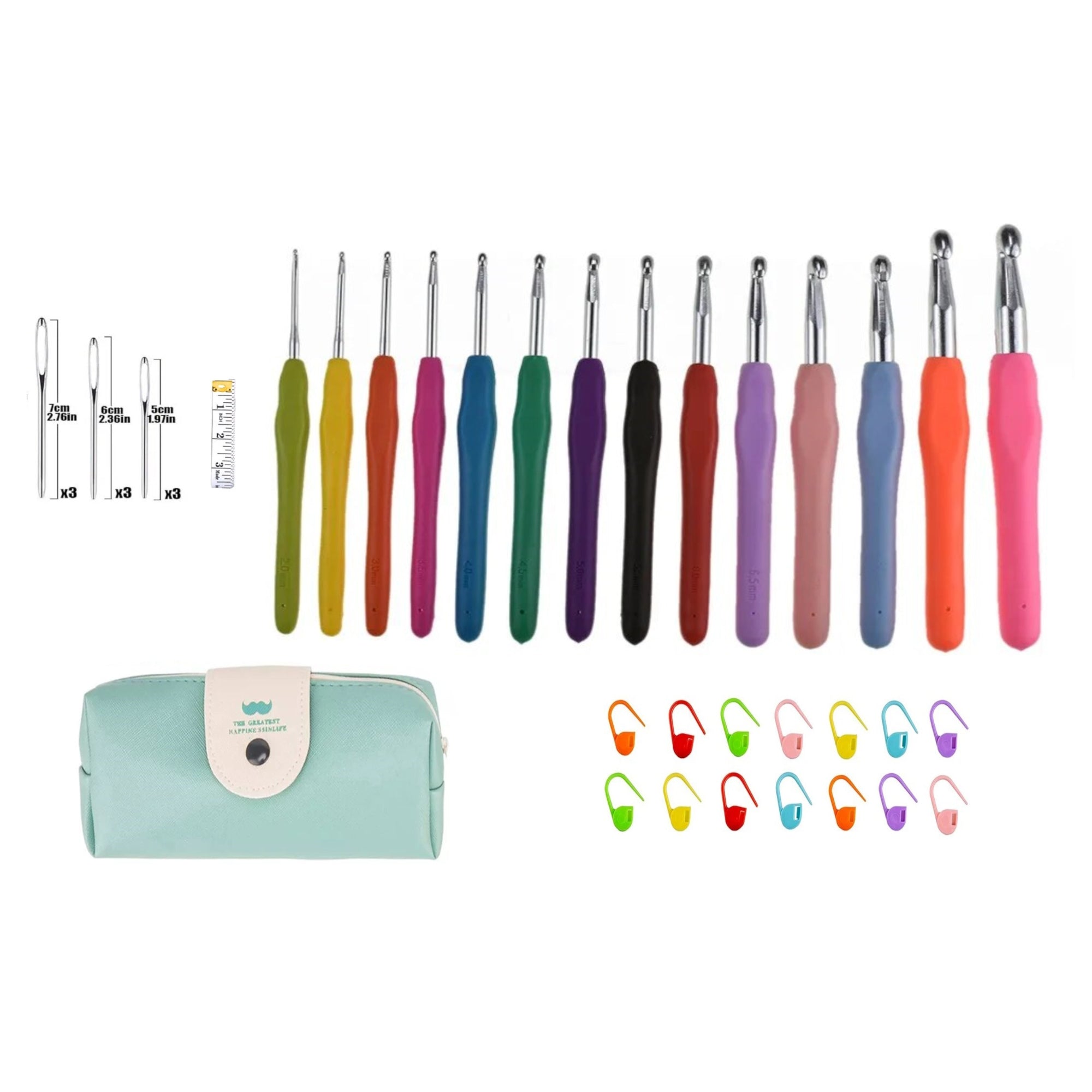 38-Pieces Ergonomic Crochet Hooks Set with Case
