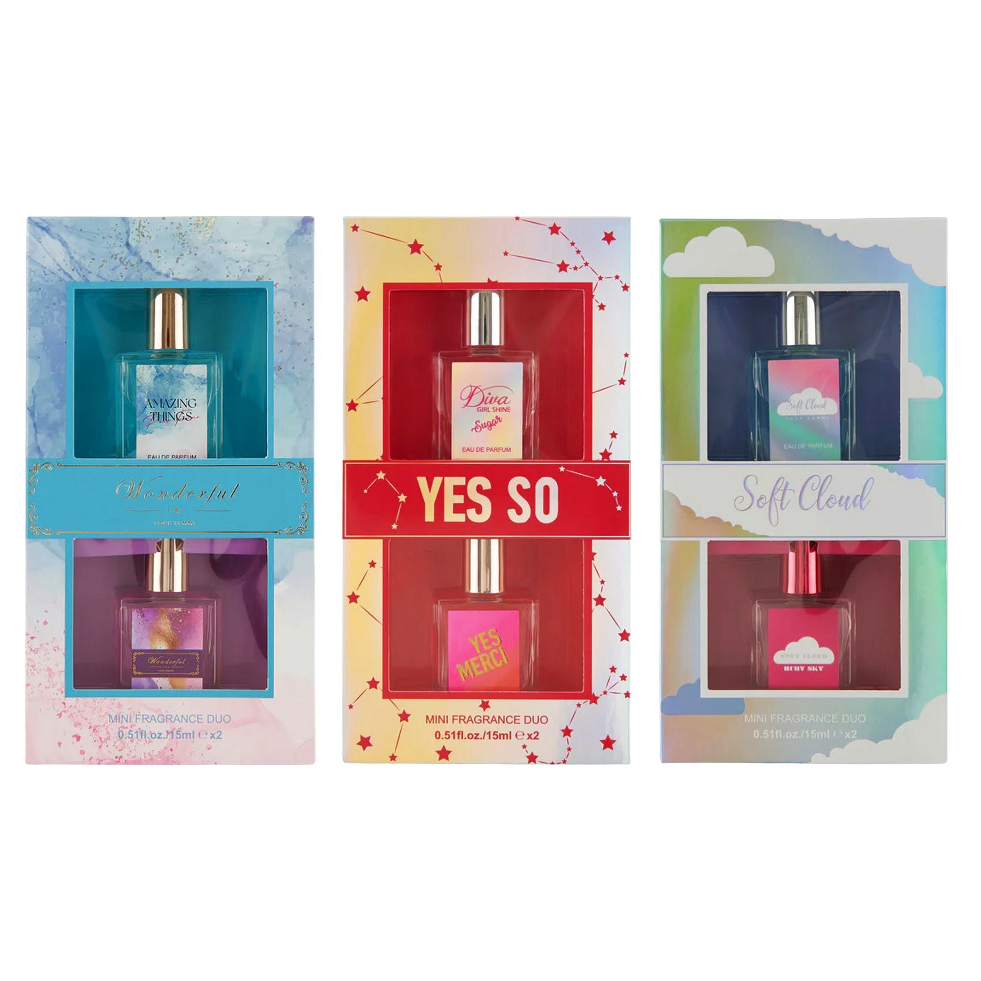 6-Pack Mini Travel Perfume Set 0.51 Fl.Oz for Women Long Lasting Fragrance Perfume Collection