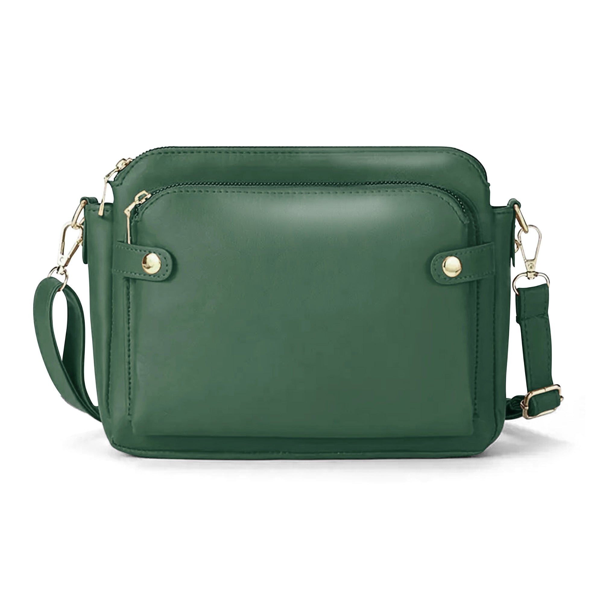 Multifunctional Three-Layer Clutch PU Leather Crossbody Bag