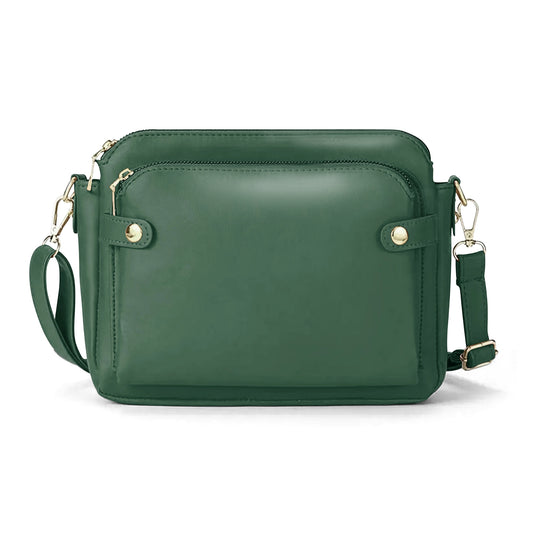 Multifunctional Three-Layer Clutch PU Leather Crossbody Bag