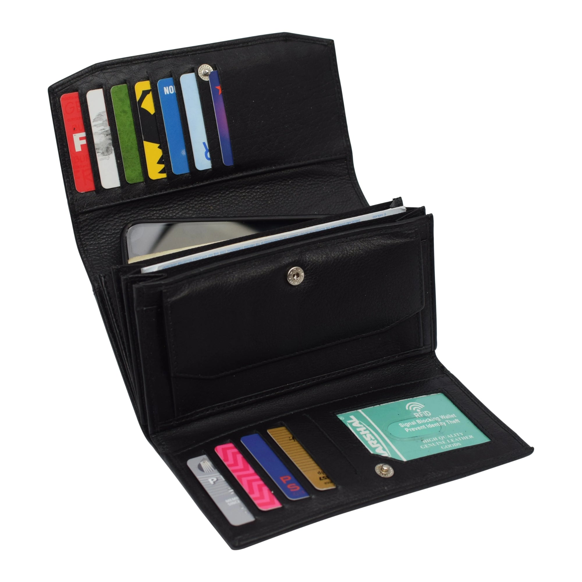 Women's Genuine Leather RFID Blocking Trifold Wallet