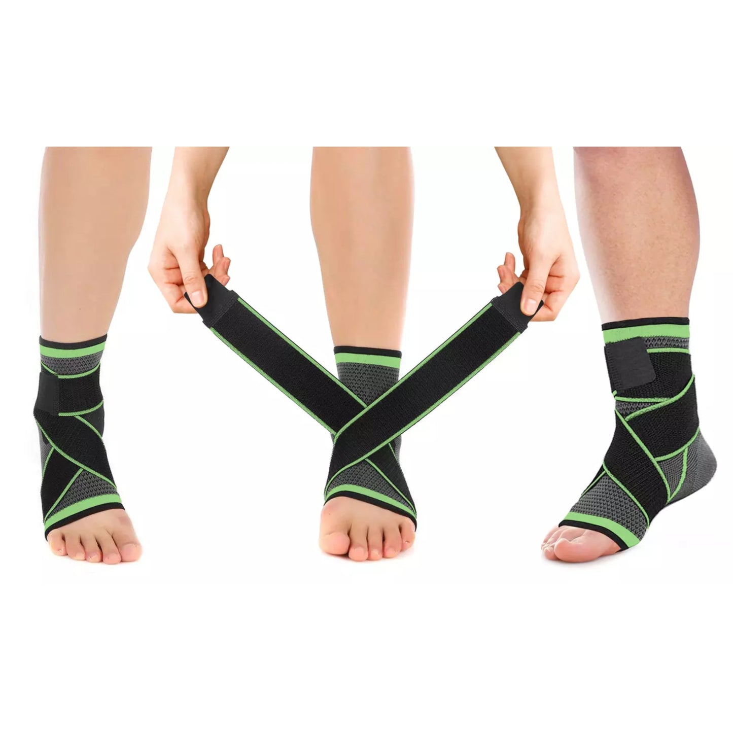 DCF Adjustable Ankle Compression Sleeve for Men and Women (2-Pair)