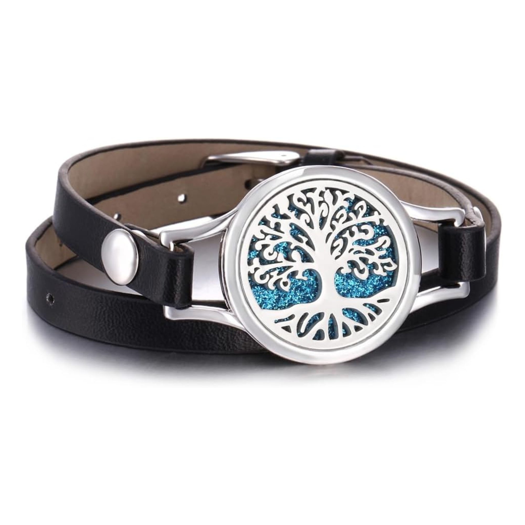 Tree of Life Diffuser Leather Bracelet with 10 Felt Pads