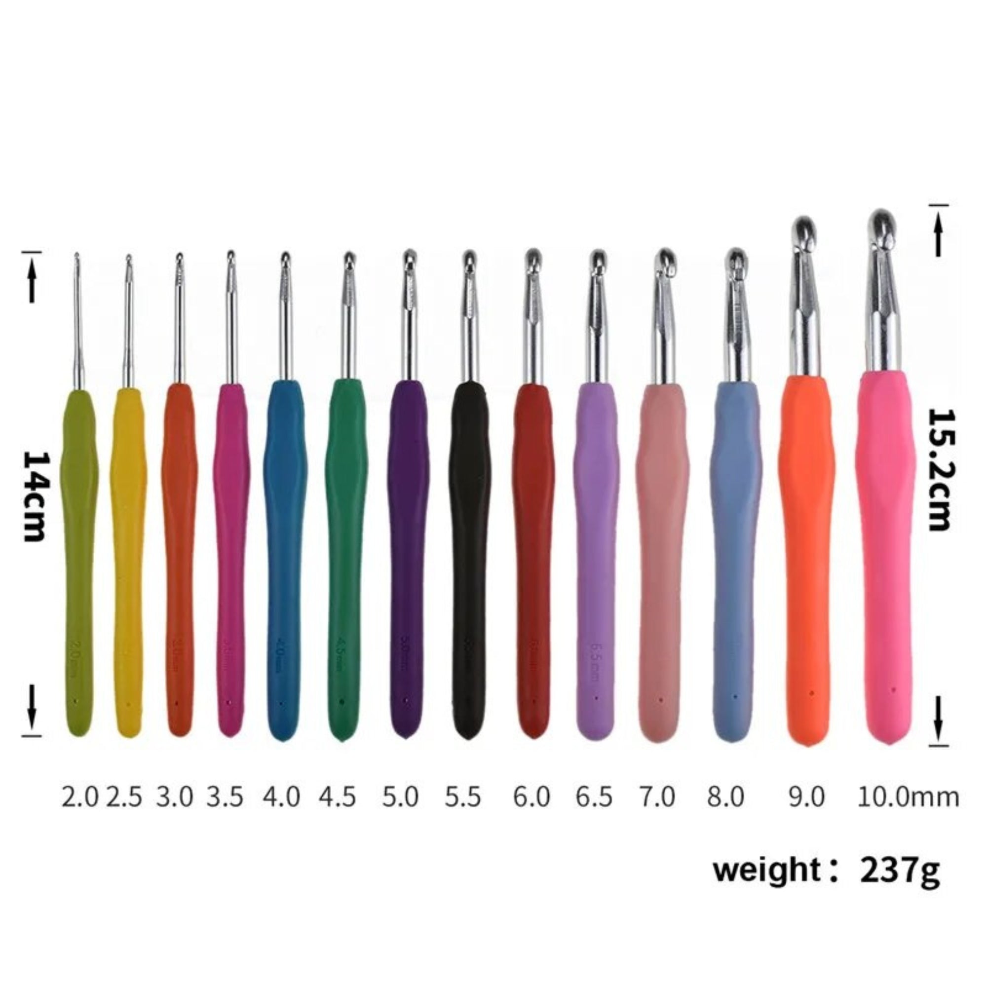 38-Pieces Ergonomic Crochet Hooks Set with Case