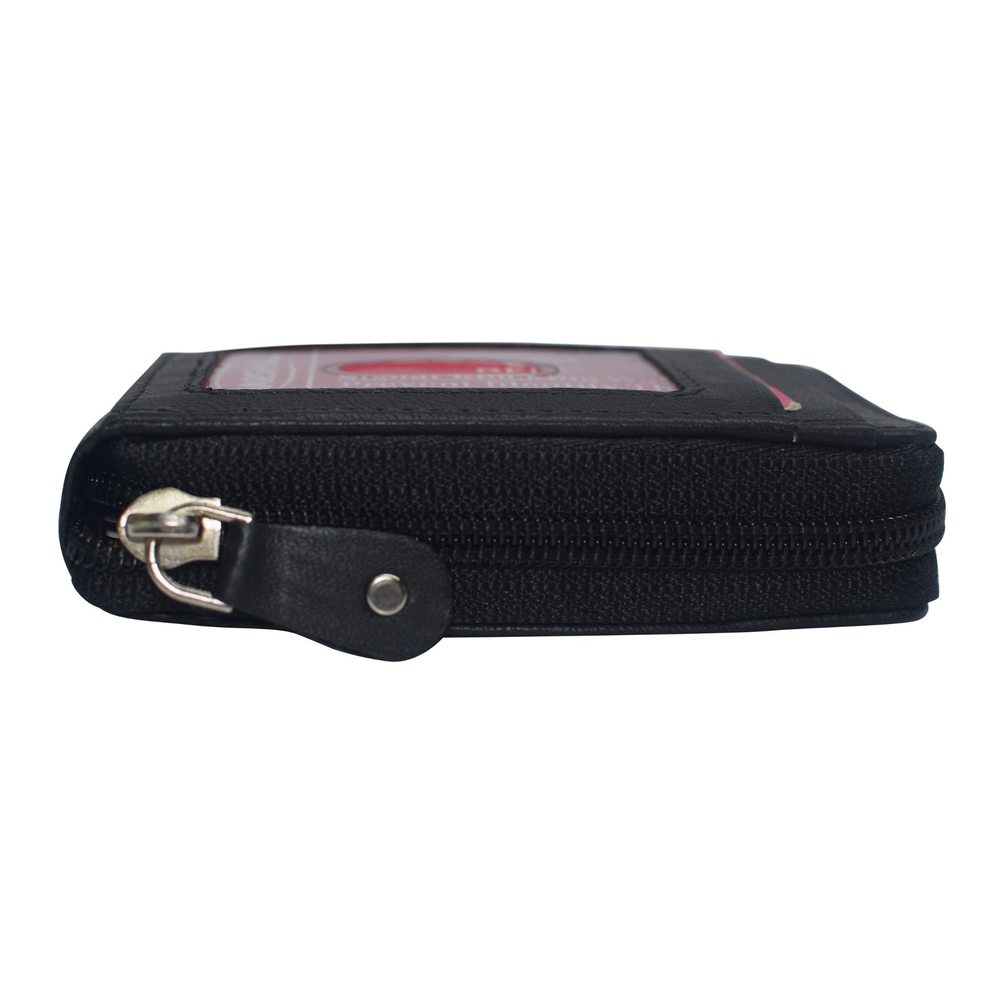 Women's Genuine Leather RFID Accordion Credit Card Holder with Zipper