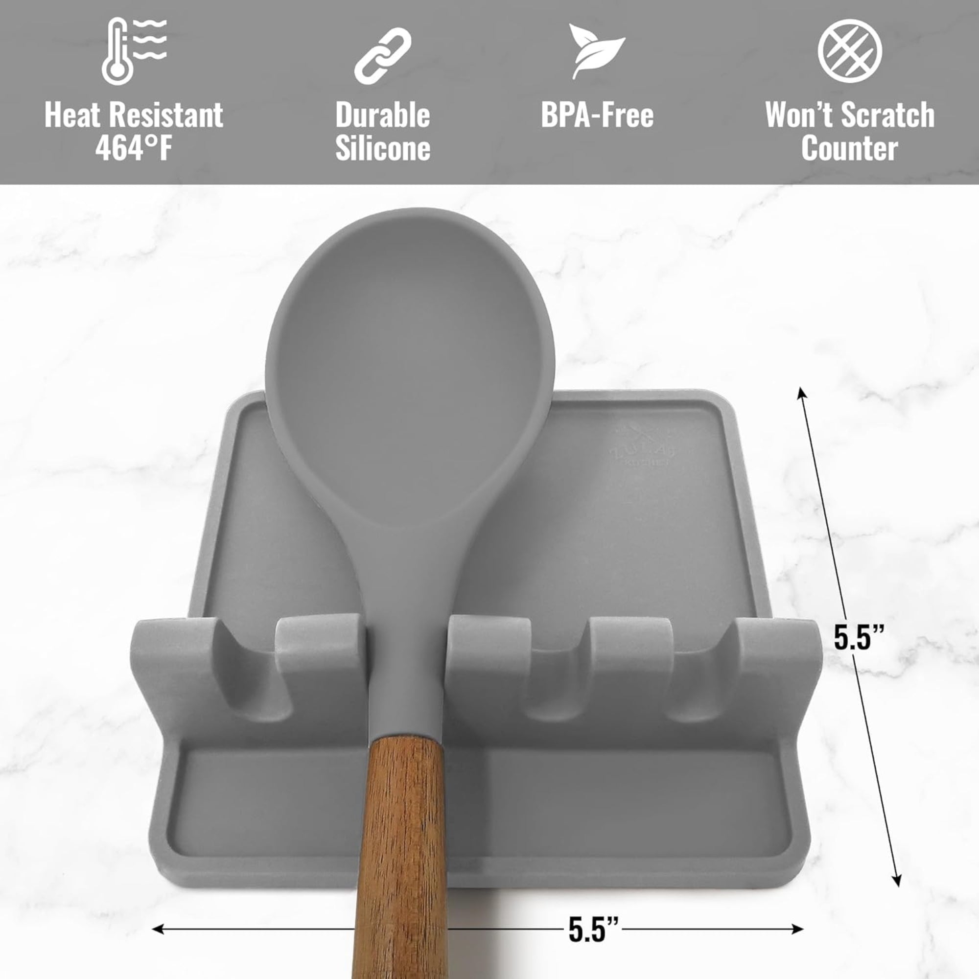 Kitchen Silicone Utensil Holder with Drip Pad for Multiple Utensils