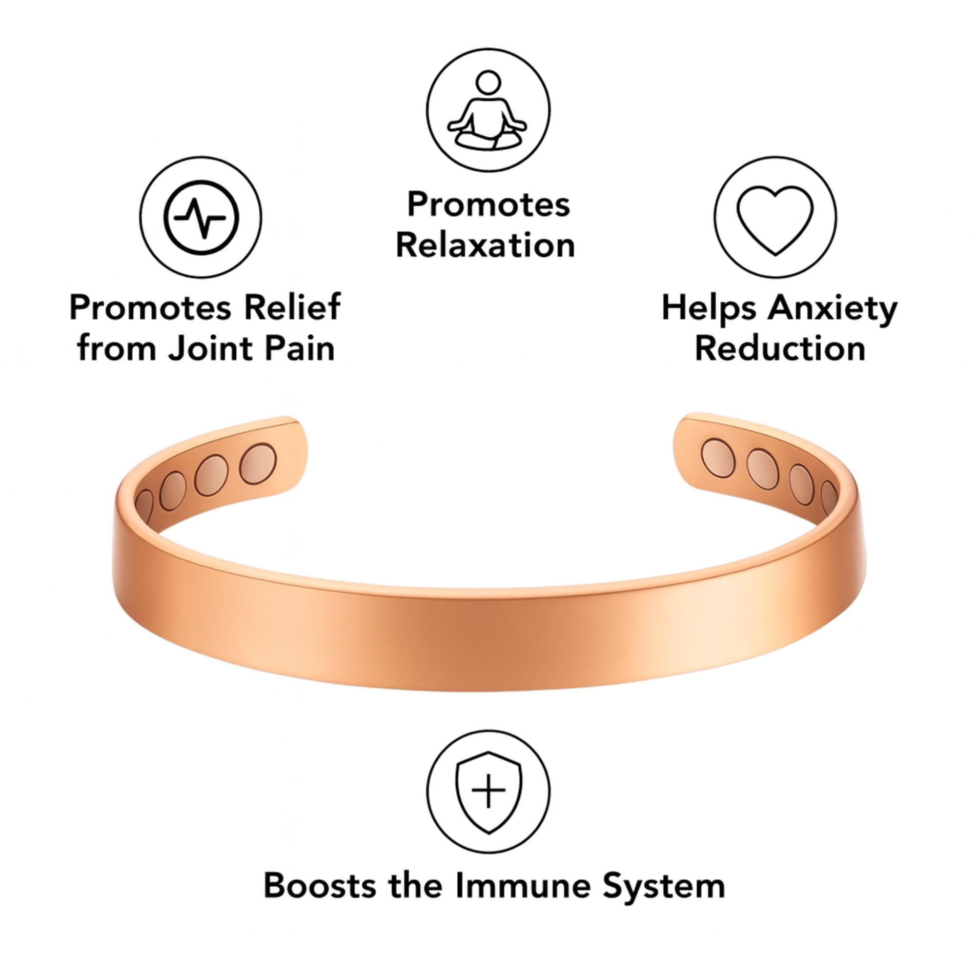 Copper Magnetic Therapy Bracelet - Durable Copper Healing Energy Band - Strength