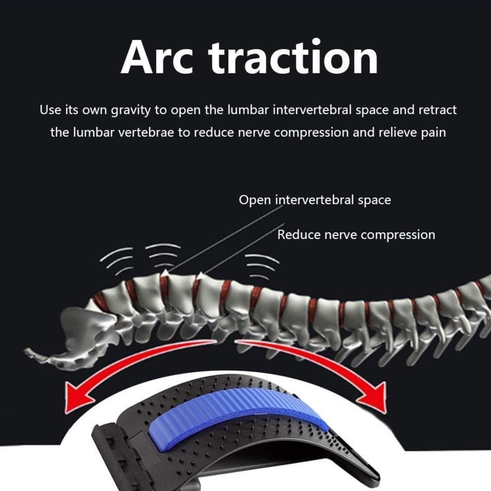 3 Level Adjustable Back Stretcher for Lower Back Pain Relief