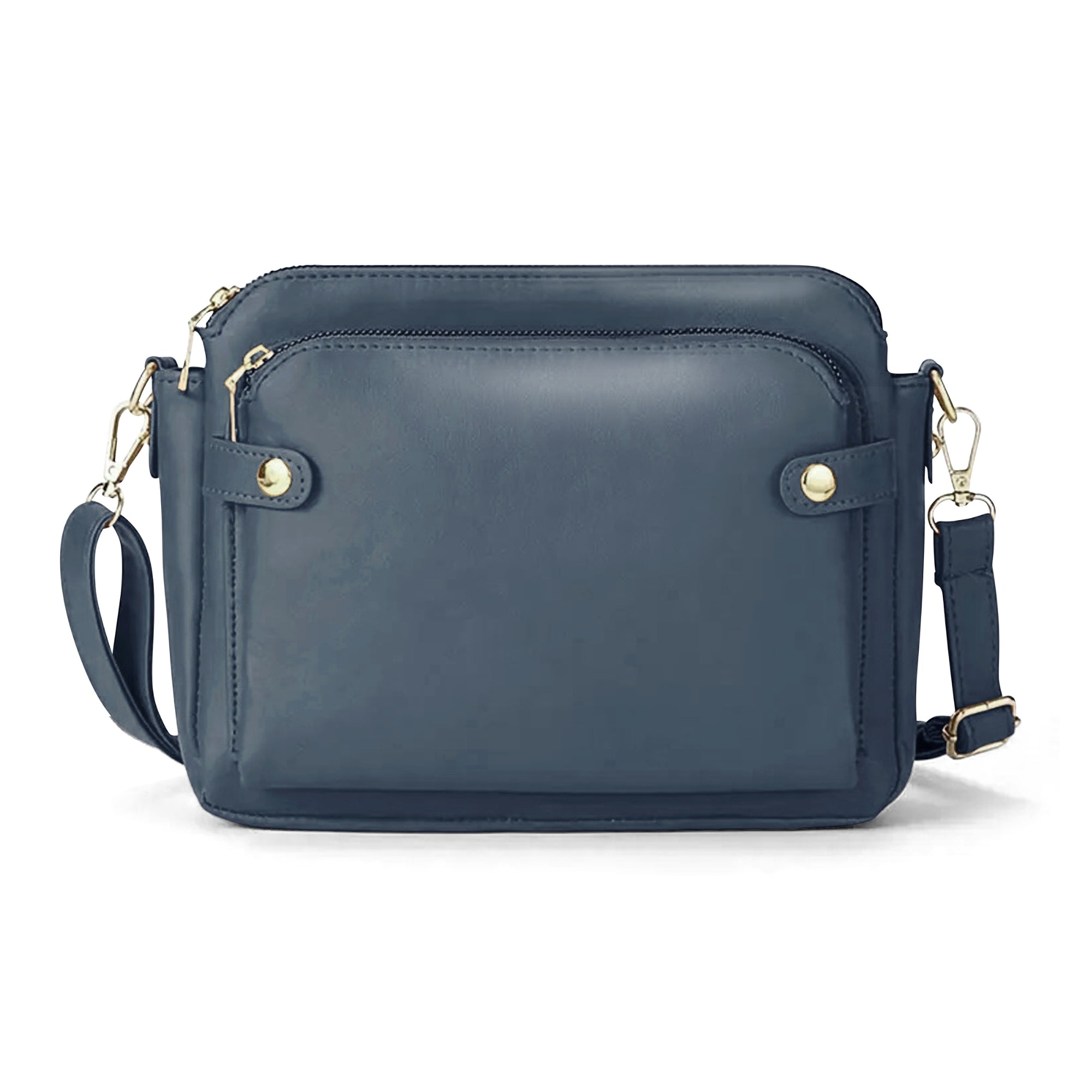 Multifunctional Three-Layer Clutch PU Leather Crossbody Bag