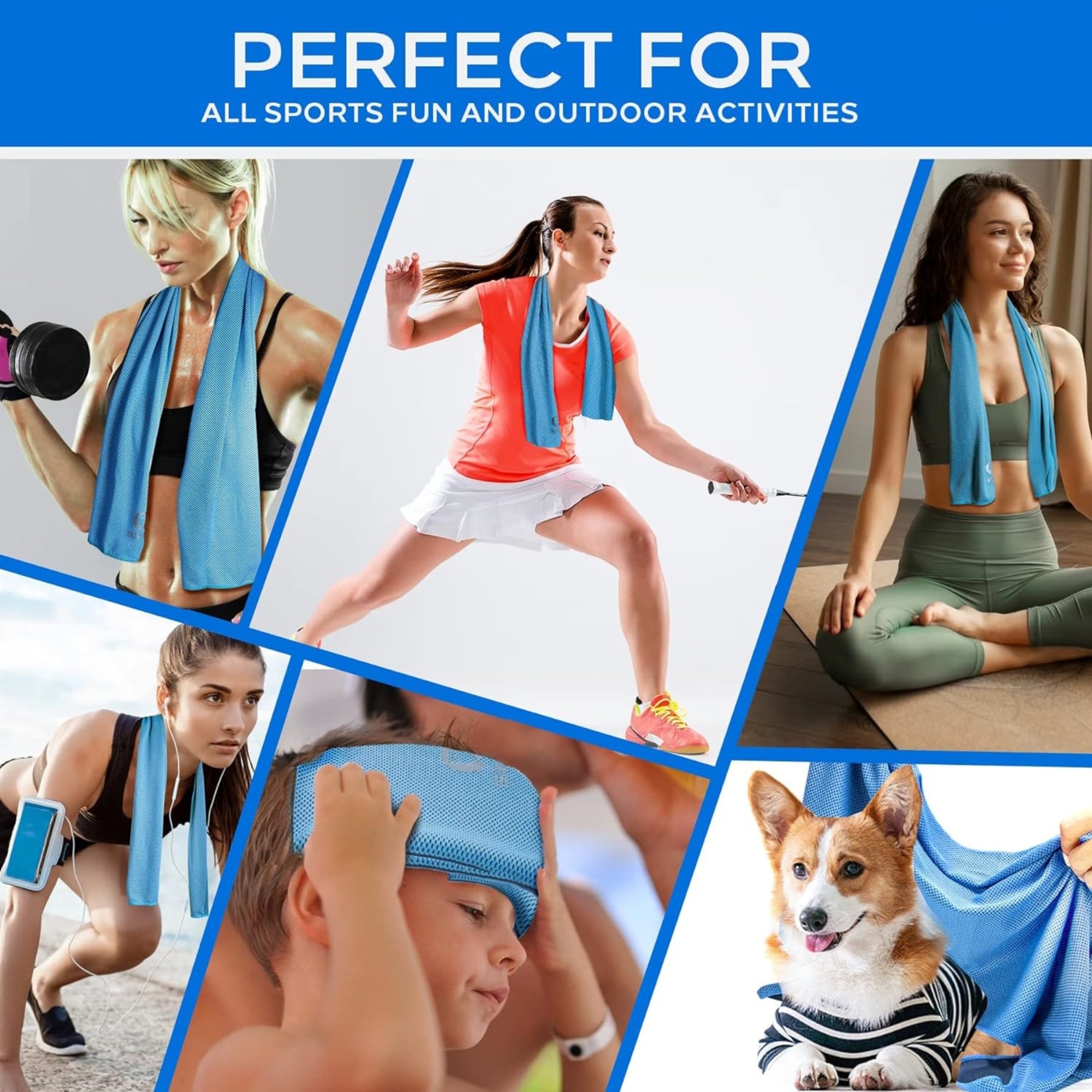 4-Pack Chilly Towel (40" x 12") Soft, Breathable, and Microfiber Towel