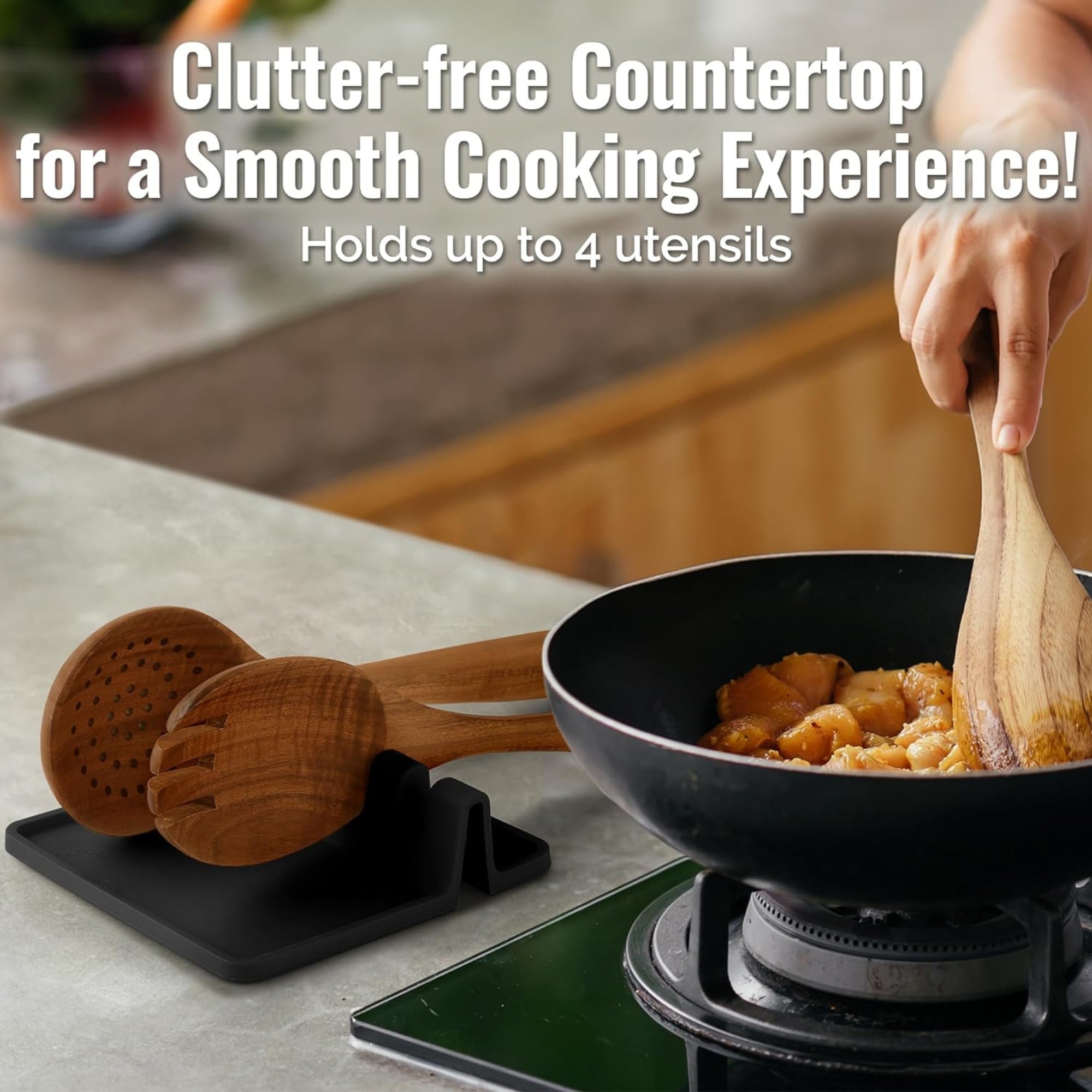 Kitchen Silicone Utensil Holder with Drip Pad for Multiple Utensils