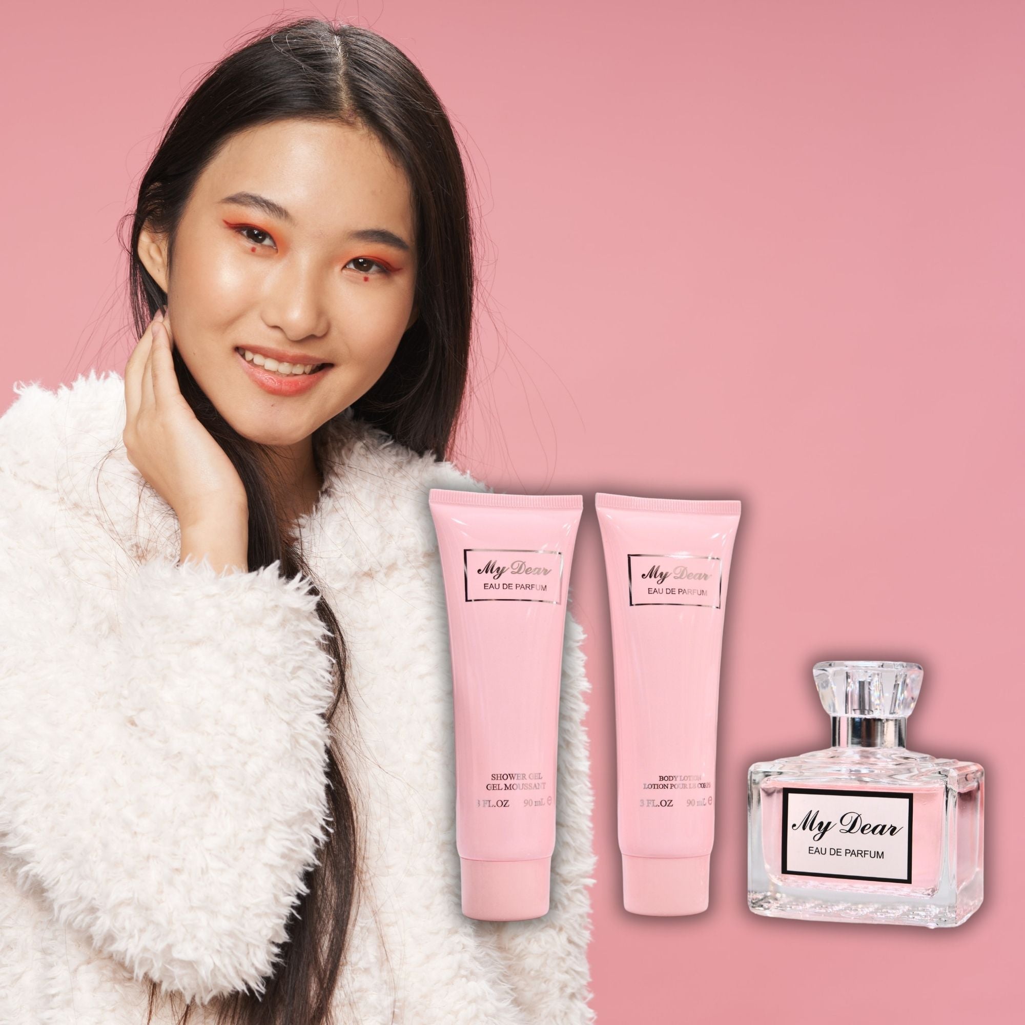 My Dear Shower Gel (3 FL.OZ), Body Lotion (3 FL.OZ), and Perfume Set – Fragrance Gift Set for Women