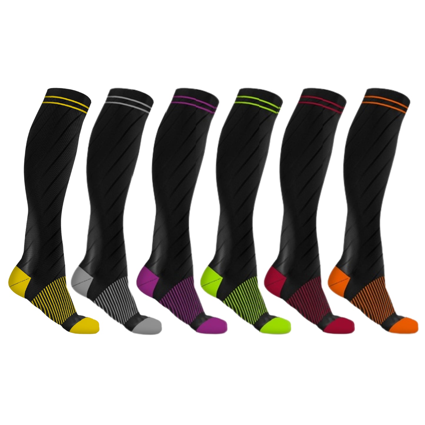 DCF Copper-Infused Elite Knee-High Compression Socks (6 Pairs)