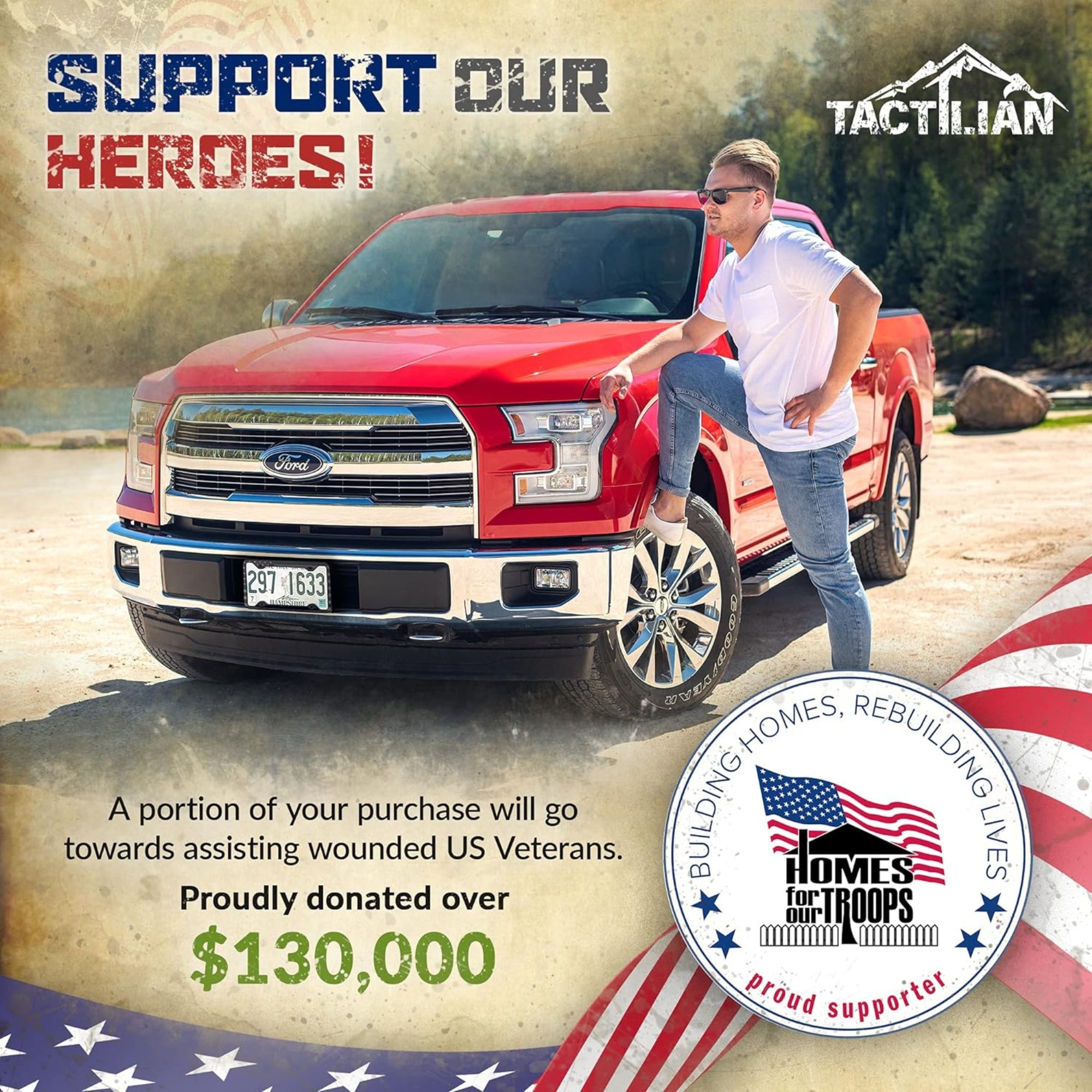 Silicone American Flag License Plate Frame Holder (Set of 2)