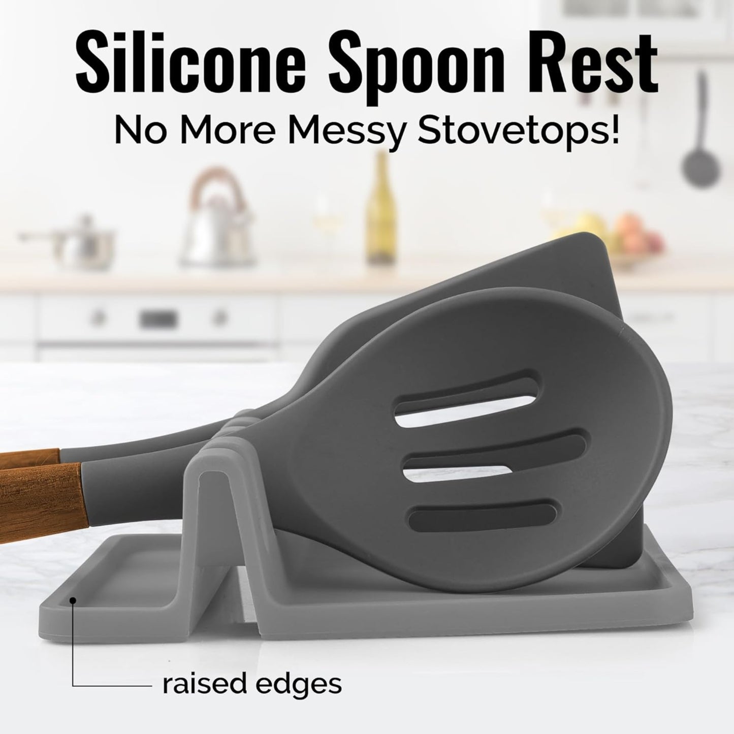 Kitchen Silicone Utensil Holder with Drip Pad for Multiple Utensils