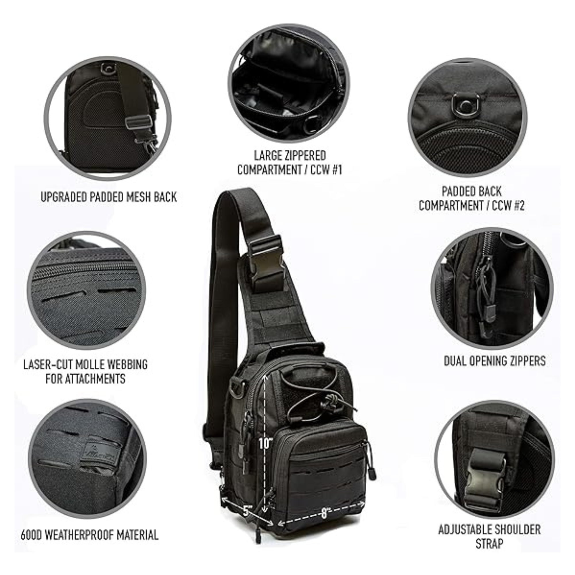 Military EDC Cross-Body Molle Sling Shoulder Chest Bag