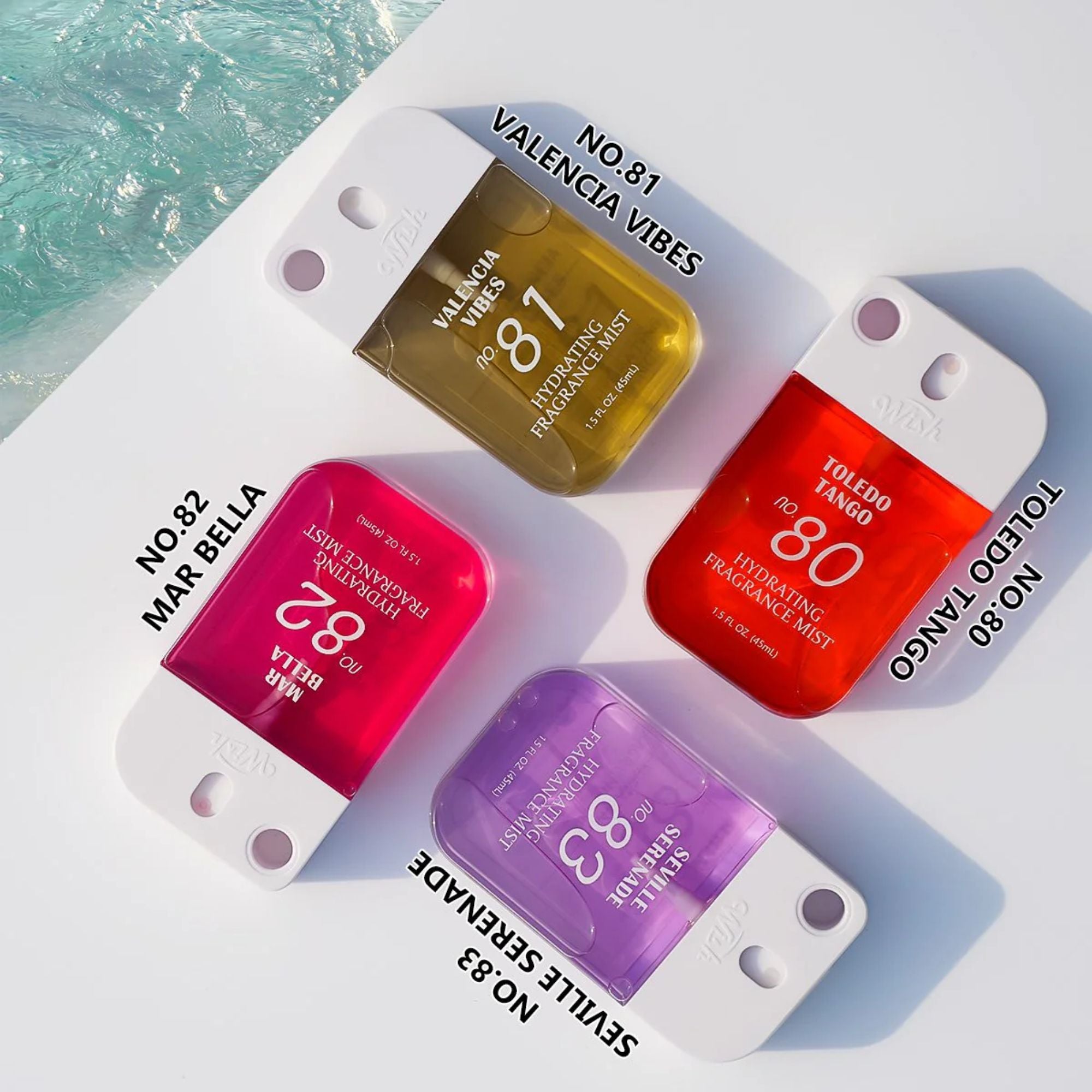 4-Pack Hydrating Fragrance Mist Set 1.5 FL.OZ (45ml) | Refreshing Body & Hair Spritz | Lightweight & Long-Lasting Scent | Perfect for Daily Use