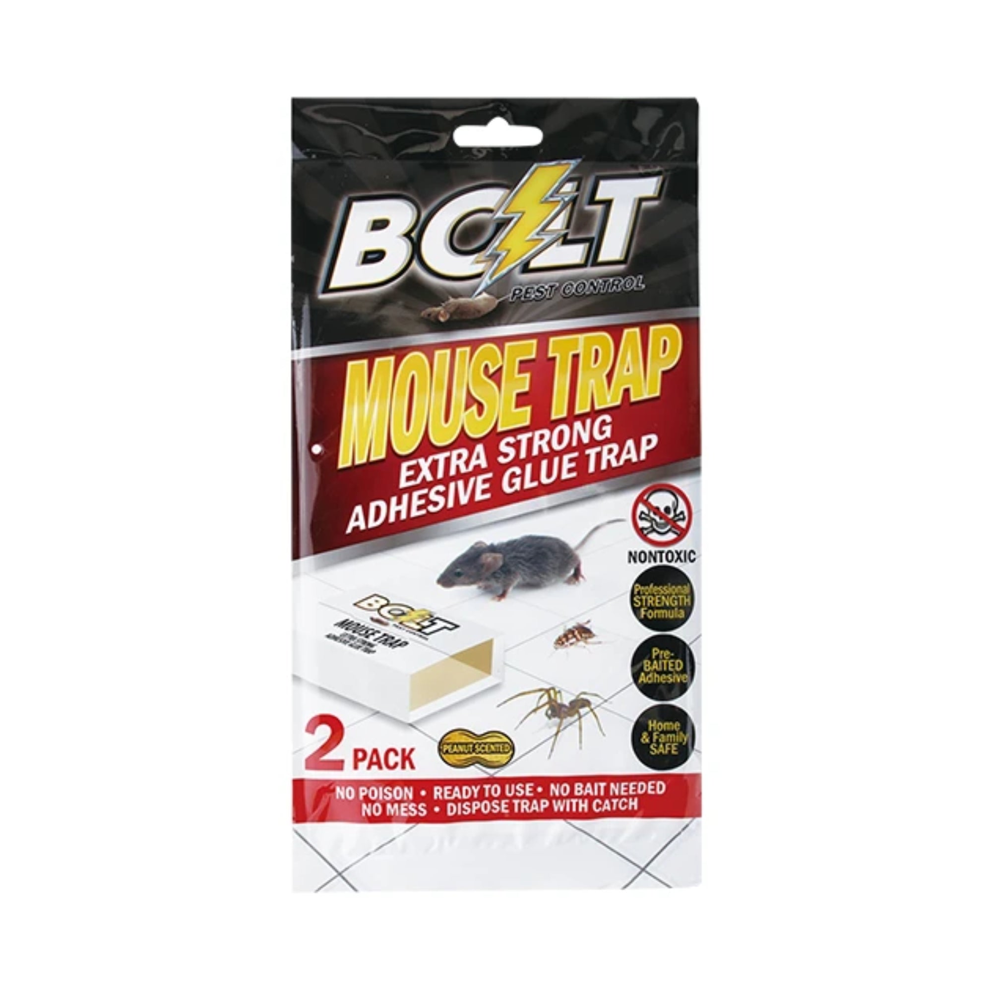 10-Pack Bolt Mouse Trap with Extra Strong Adhesive Glue