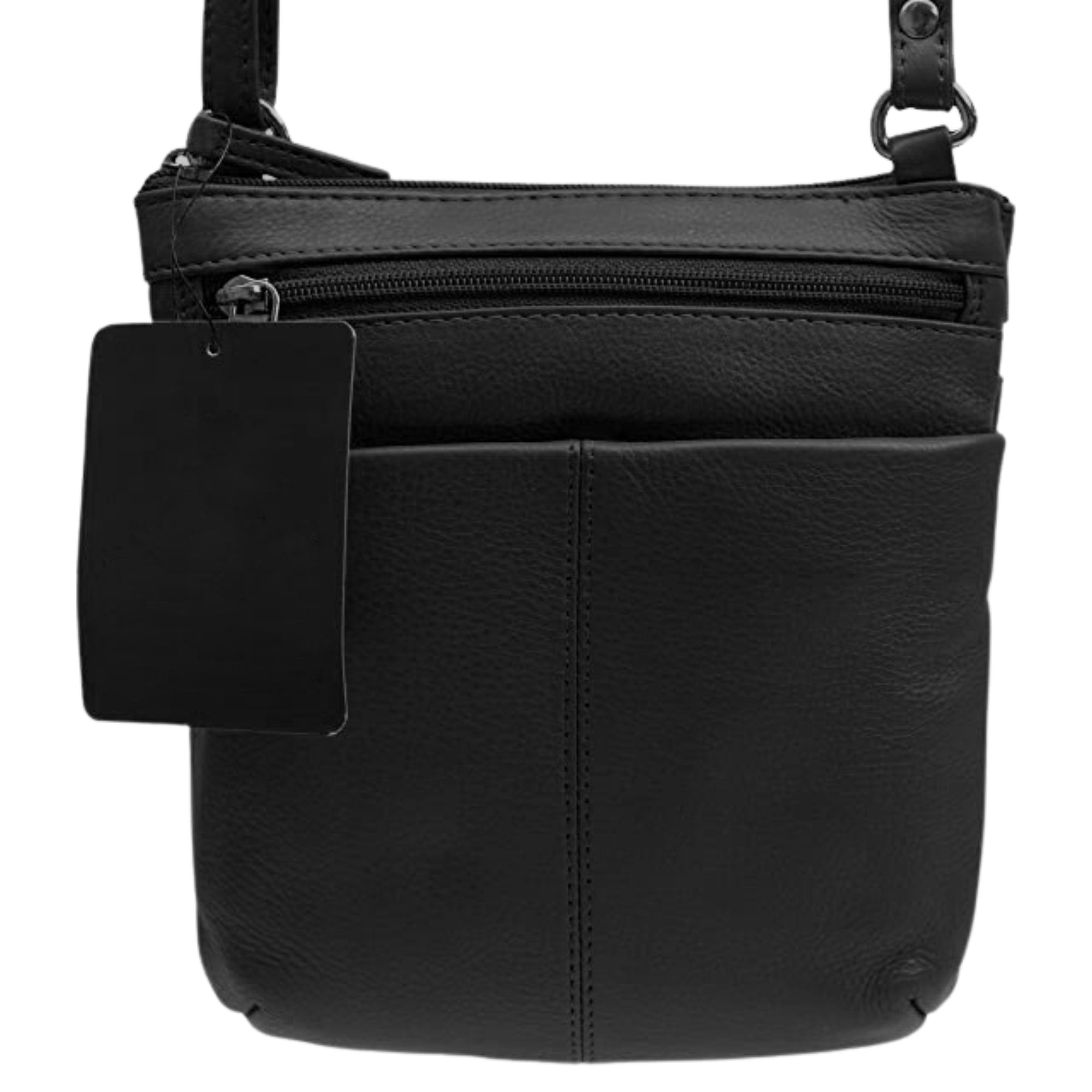 Genuine Leather Crossbody Bag with Zipper Closure for Women