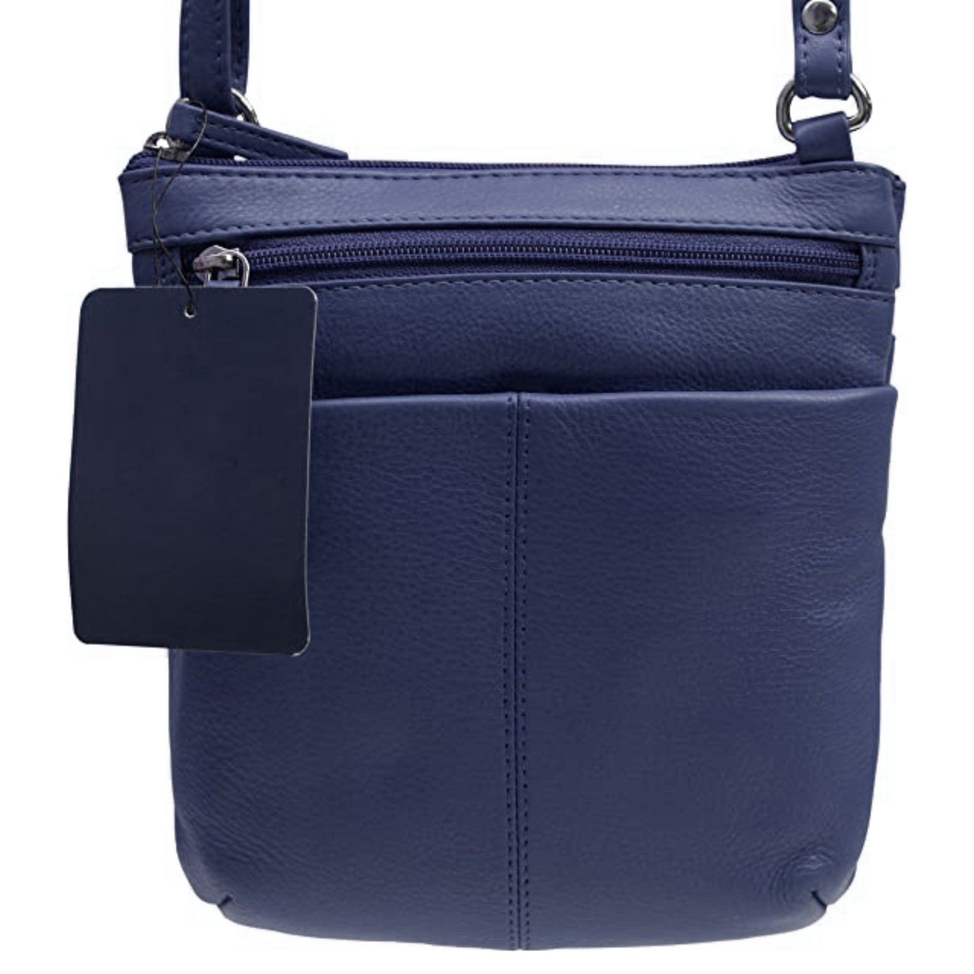 Genuine Leather Crossbody Bag with Zipper Closure for Women