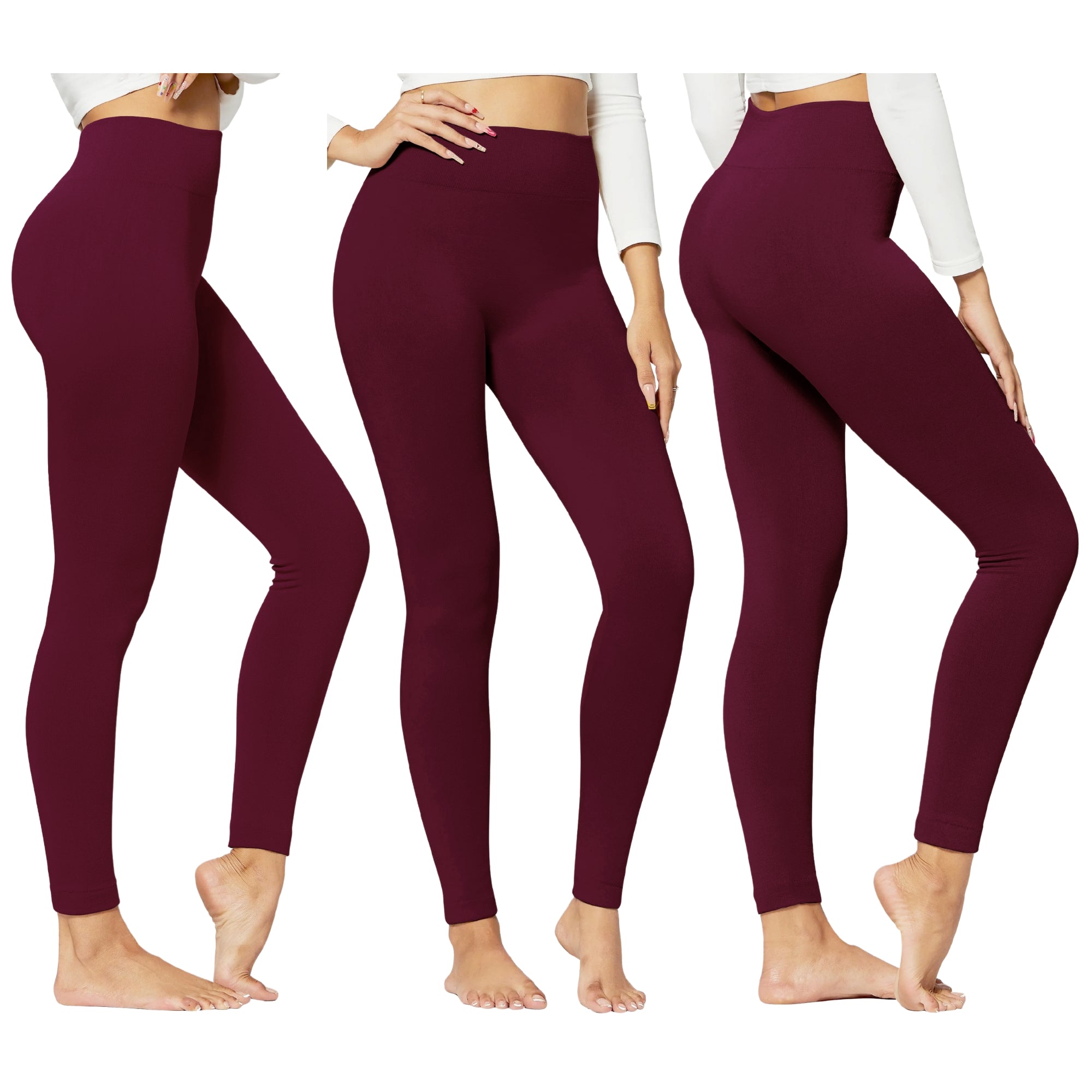 1-Pack Women's High-Waisted Cozy Fleece-Lined Seamless Leggings