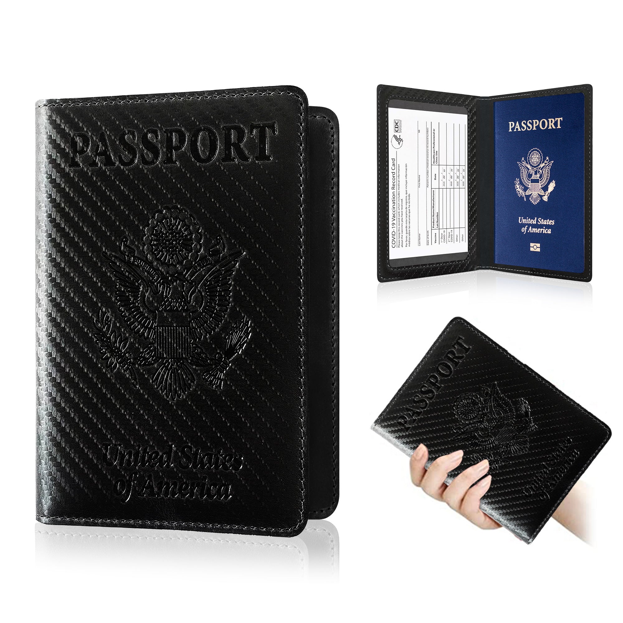 Ciana PU Leather Passport Cover and Card Holder Combo Slim Passport Holder with Card Protector Slot