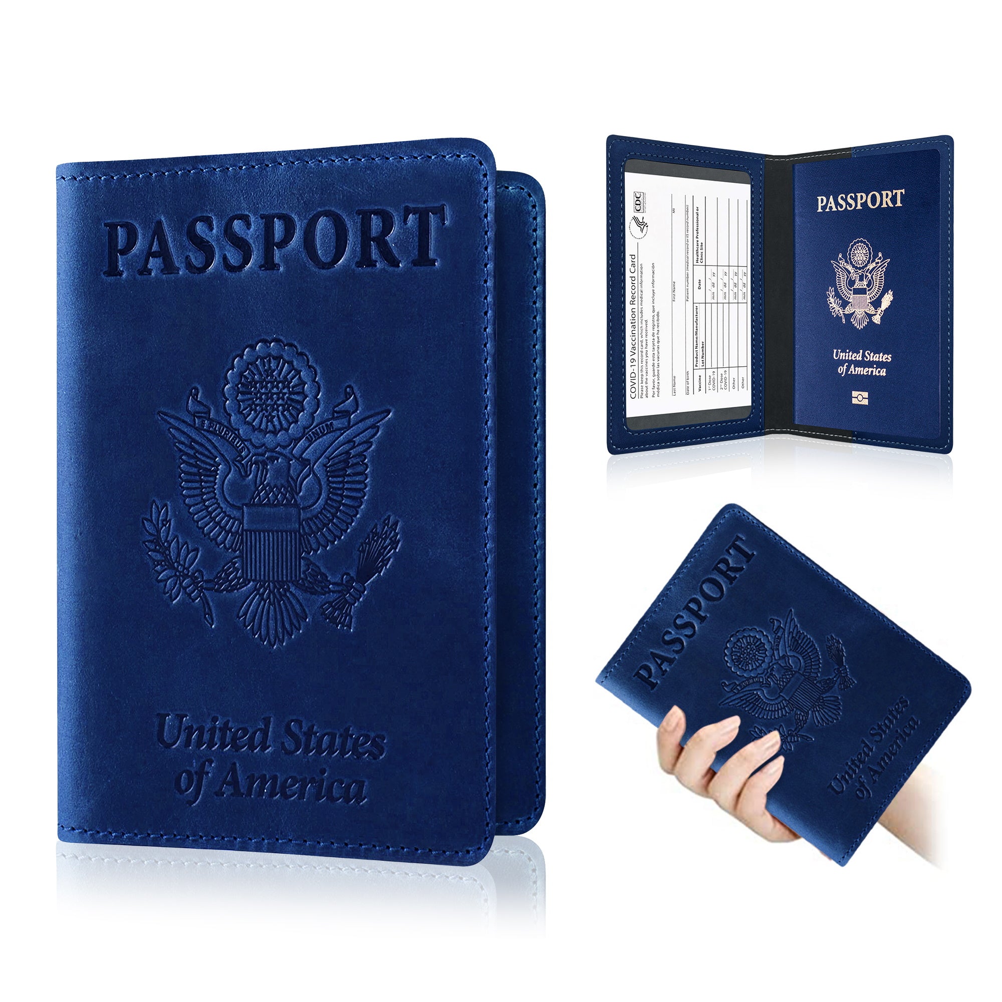 Ciana PU Leather Passport Cover and Card Holder Combo Slim Passport Holder with Card Protector Slot