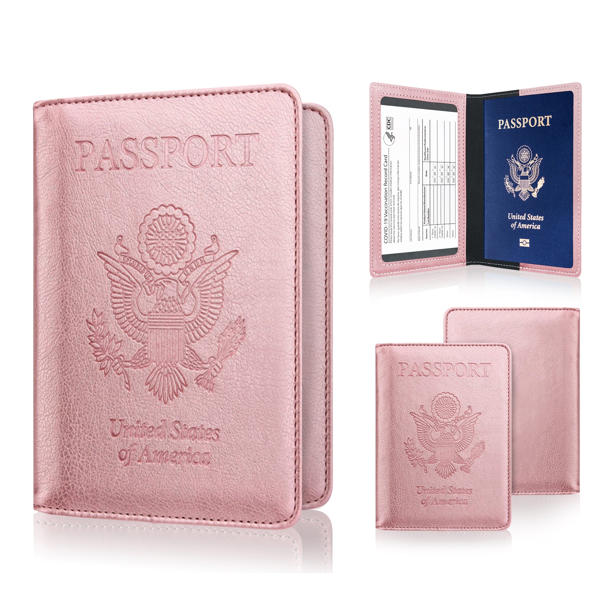 Ciana PU Leather Passport Cover and Card Holder Combo Slim Passport Holder with Card Protector Slot