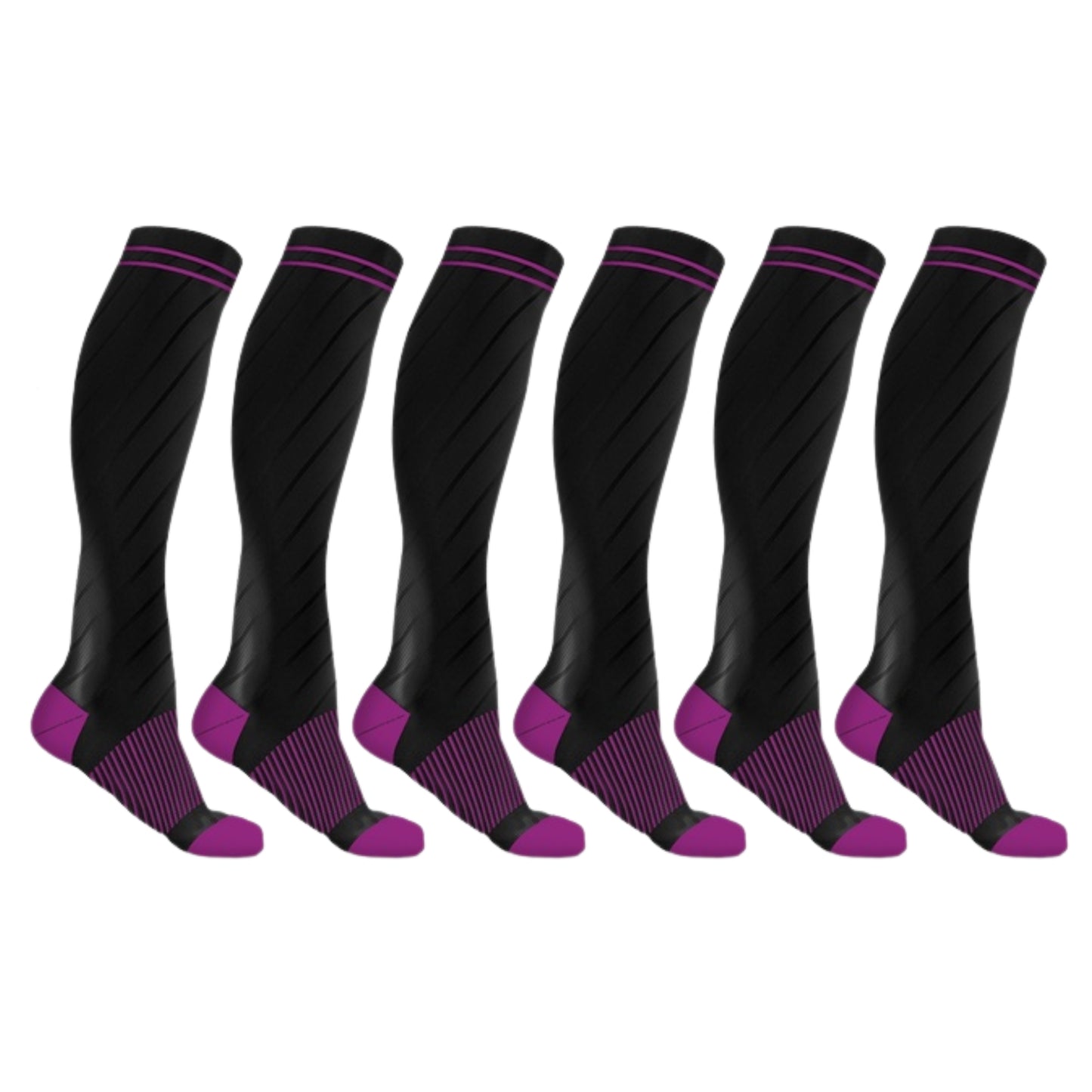DCF Copper-Infused Elite Knee-High Compression Socks (6 Pairs)