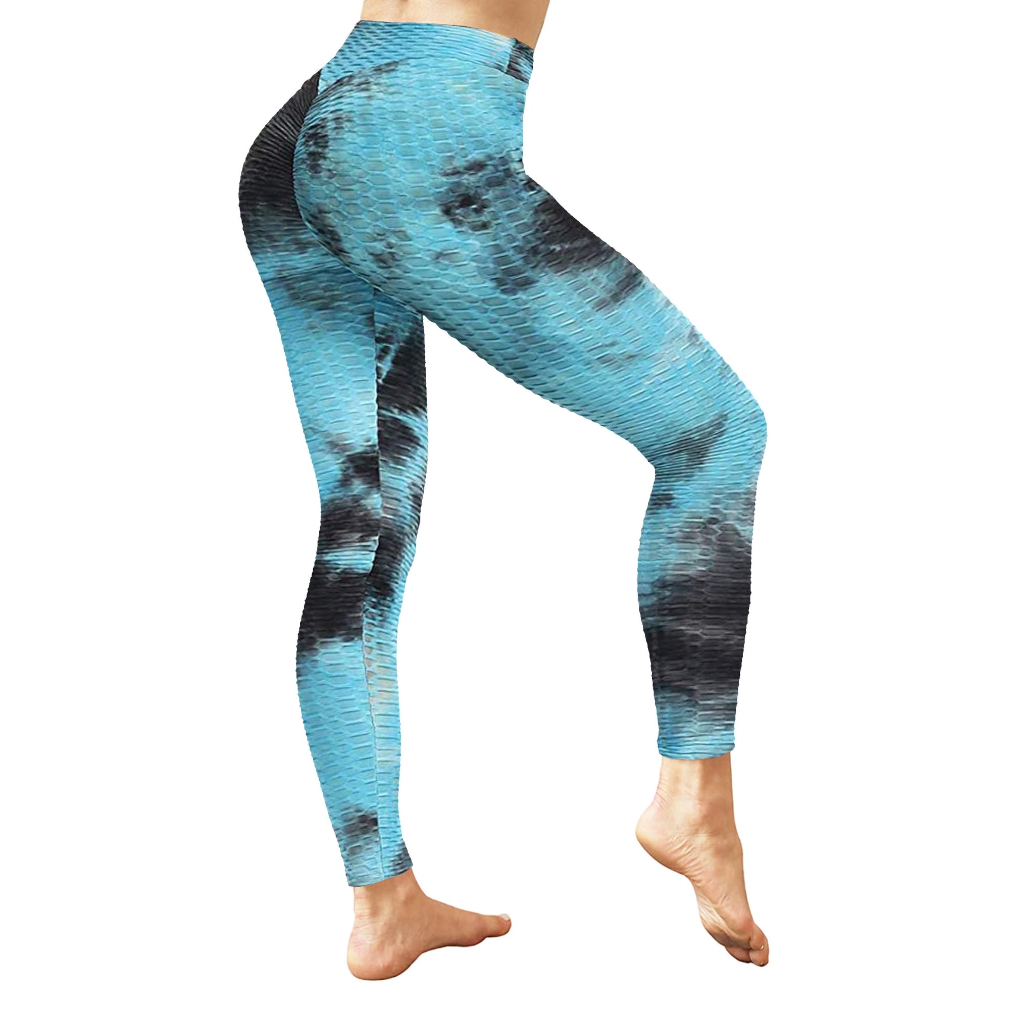 Women's Honey Comb Tie Dye Leggings for Tummy Control & Yoga