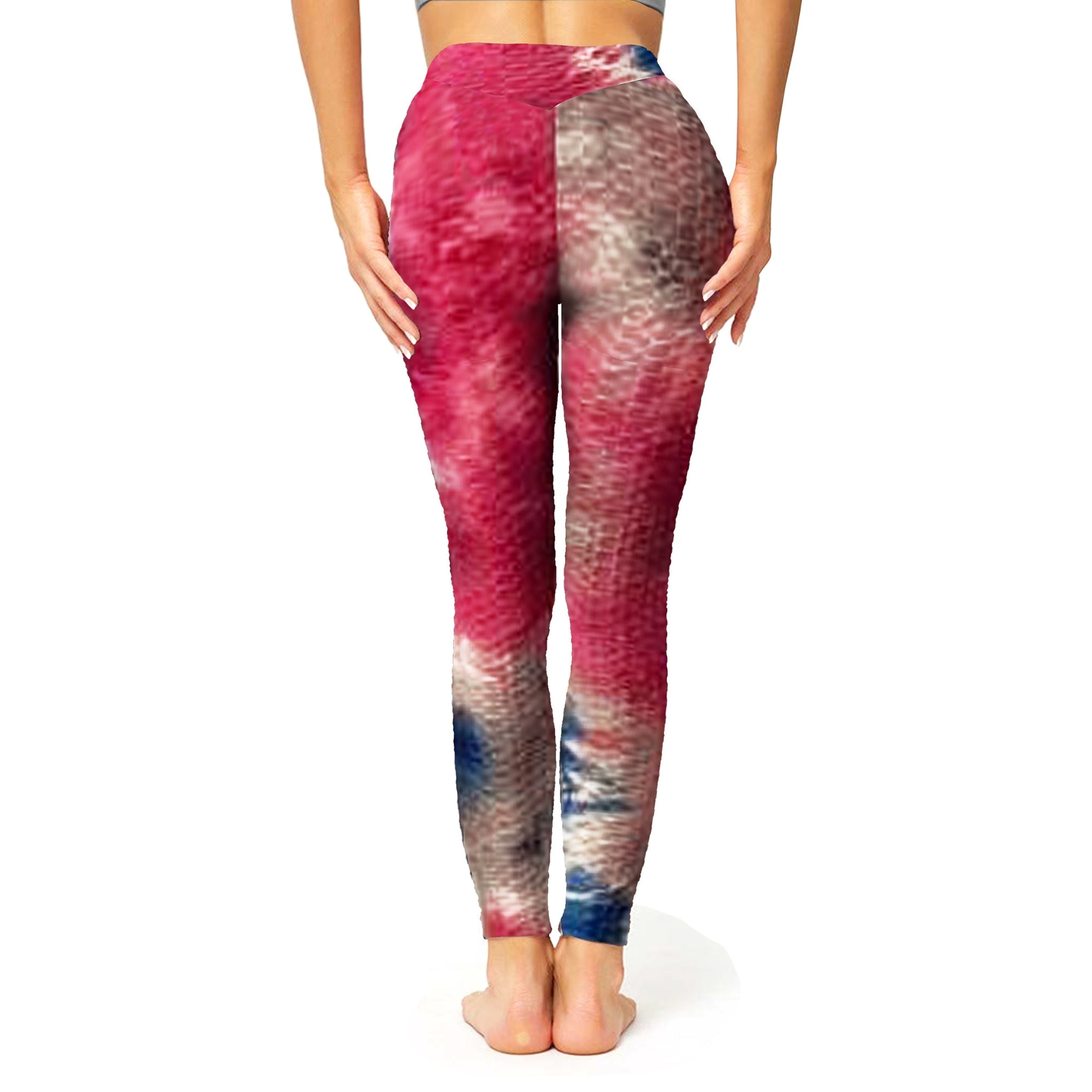 Women's Honey Comb Tie Dye Leggings for Tummy Control & Yoga