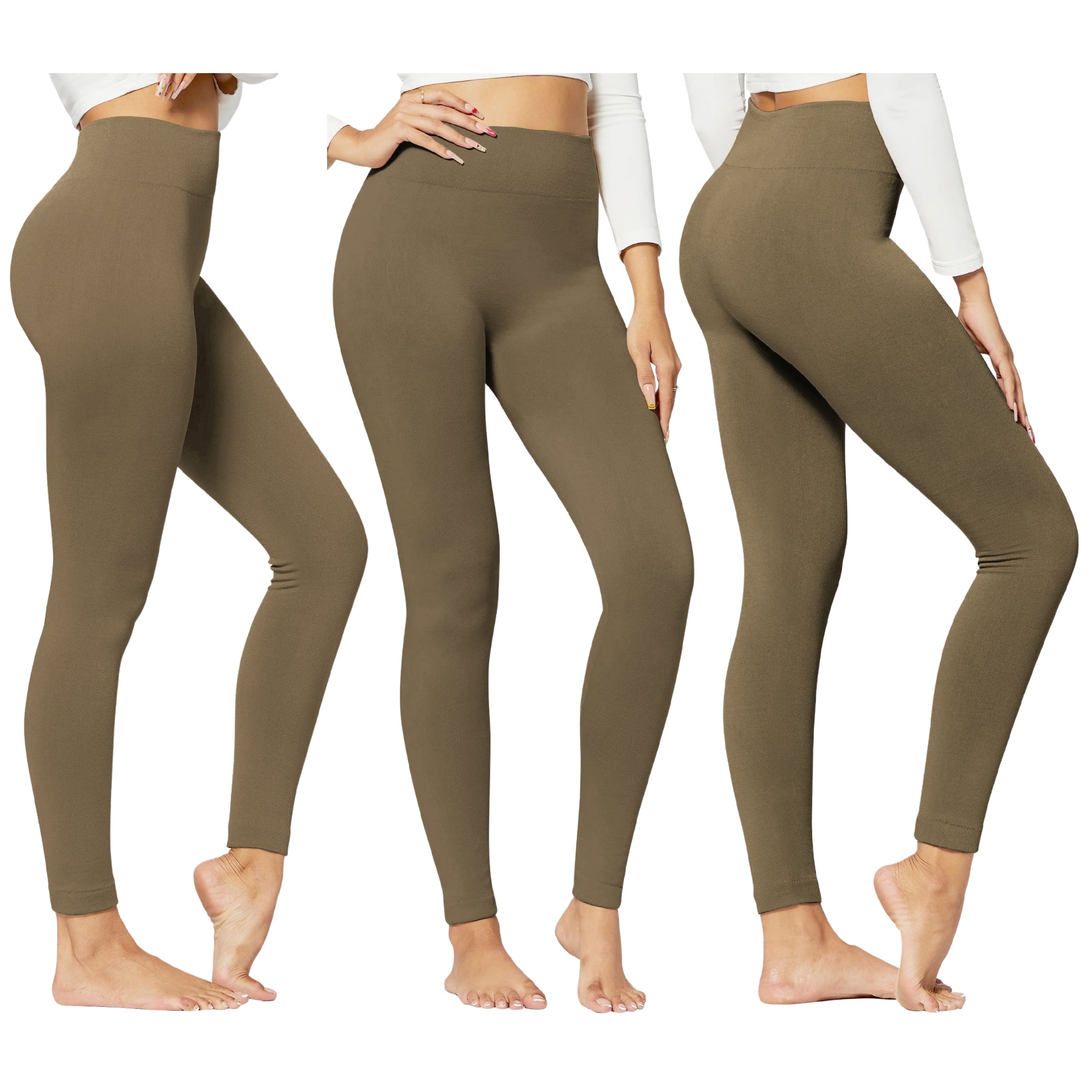 1-Pack Women's High-Waisted Cozy Fleece-Lined Seamless Leggings
