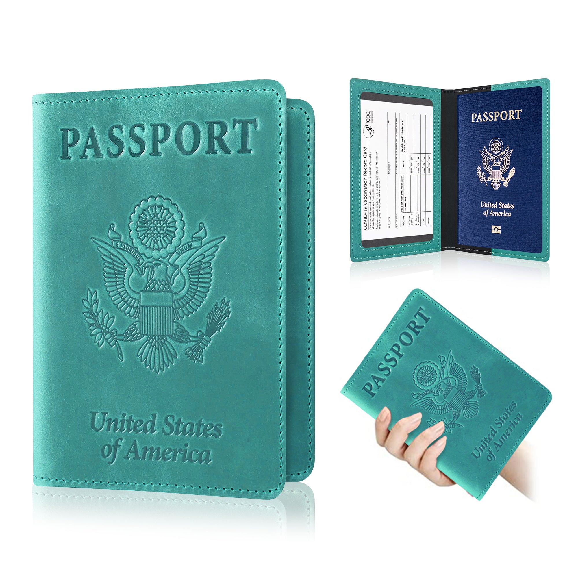 Ciana PU Leather Passport Cover and Card Holder Combo Slim Passport Holder with Card Protector Slot
