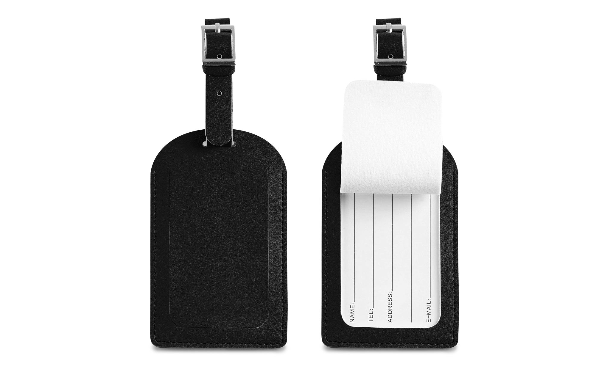 Faux Leather Luggage Travel Bag Tags (4 Pack)