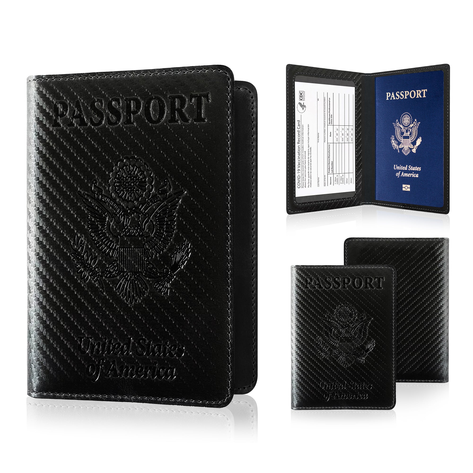 Ciana PU Leather Passport Cover and Card Holder Combo Slim Passport Holder with Card Protector Slot