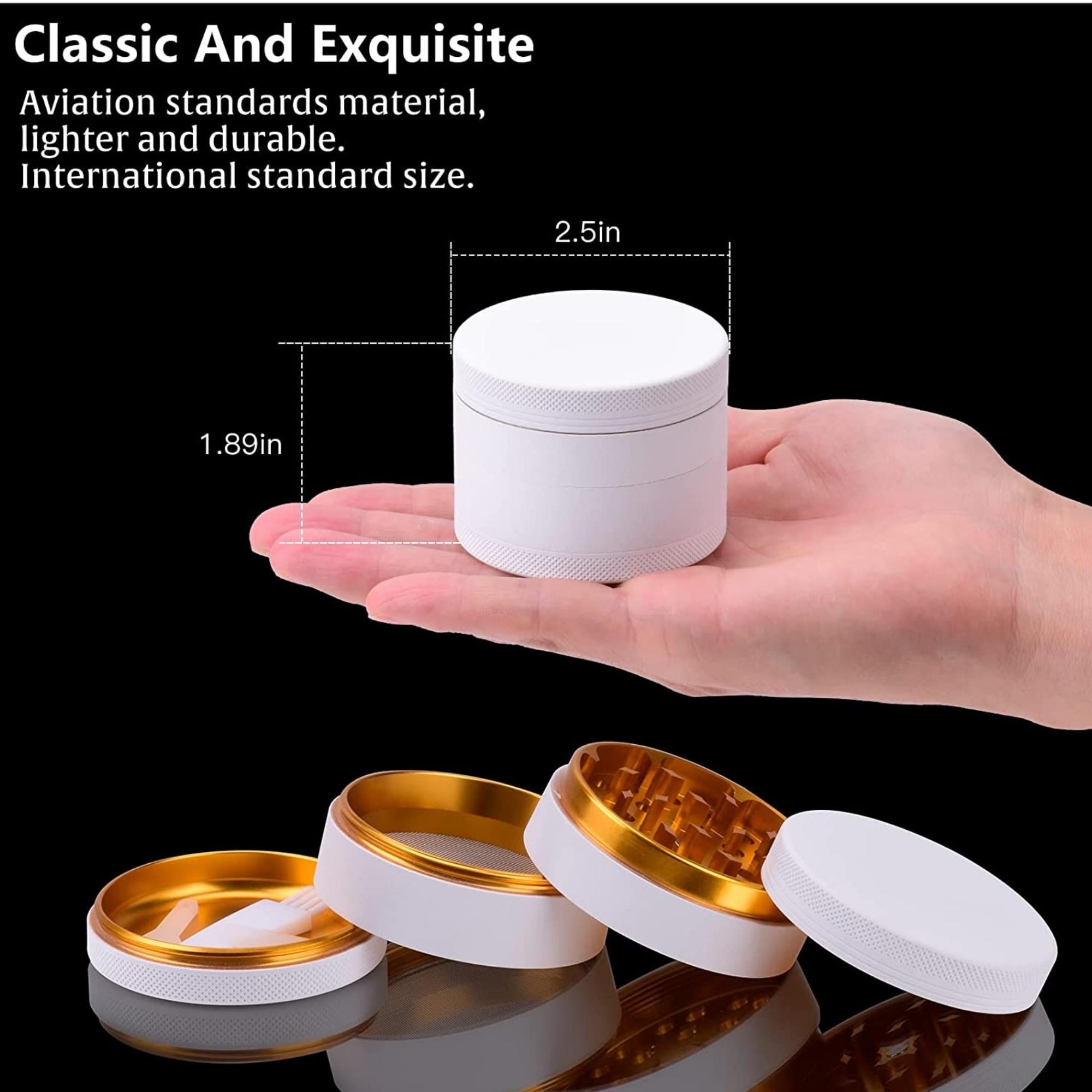 2.5'' Standard Large Capacity Multipurpose Classic Design Aerospace-Grade Aluminum Alloy Crusher