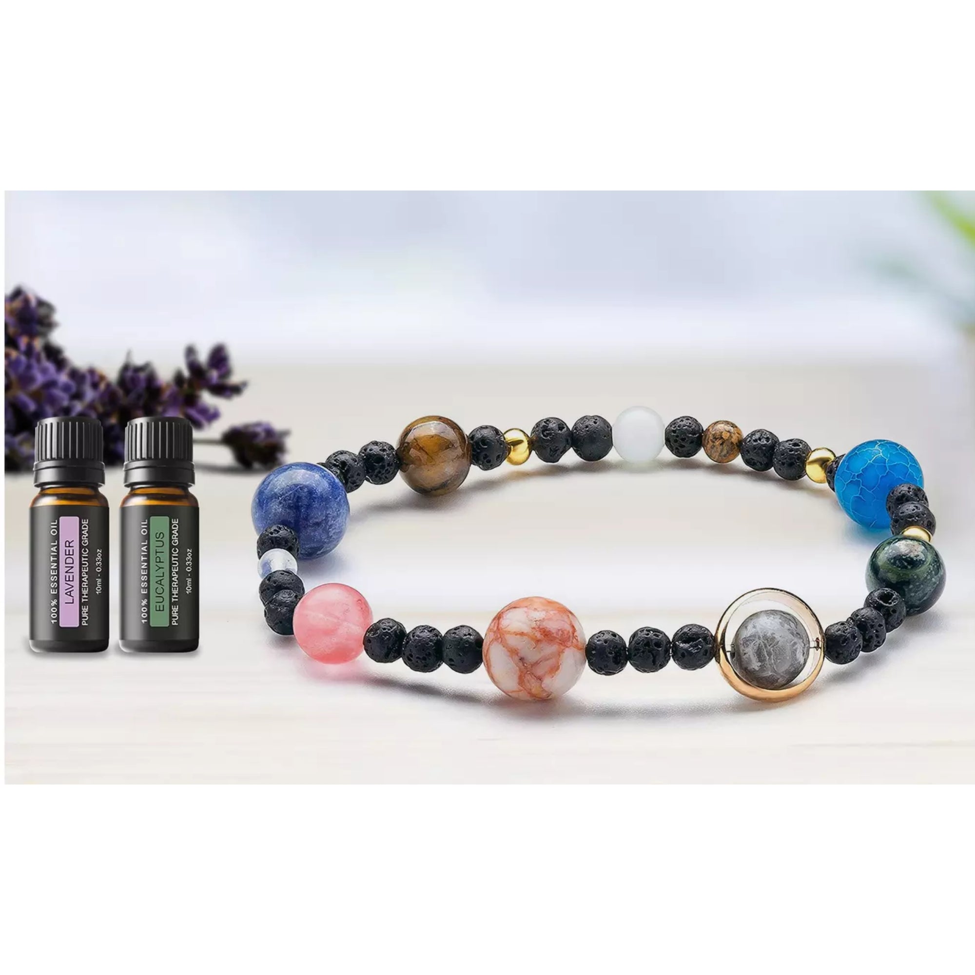 Aromatherapy Galaxy Lava Stone Diffuser Bracelet with Optional Essential Oils
