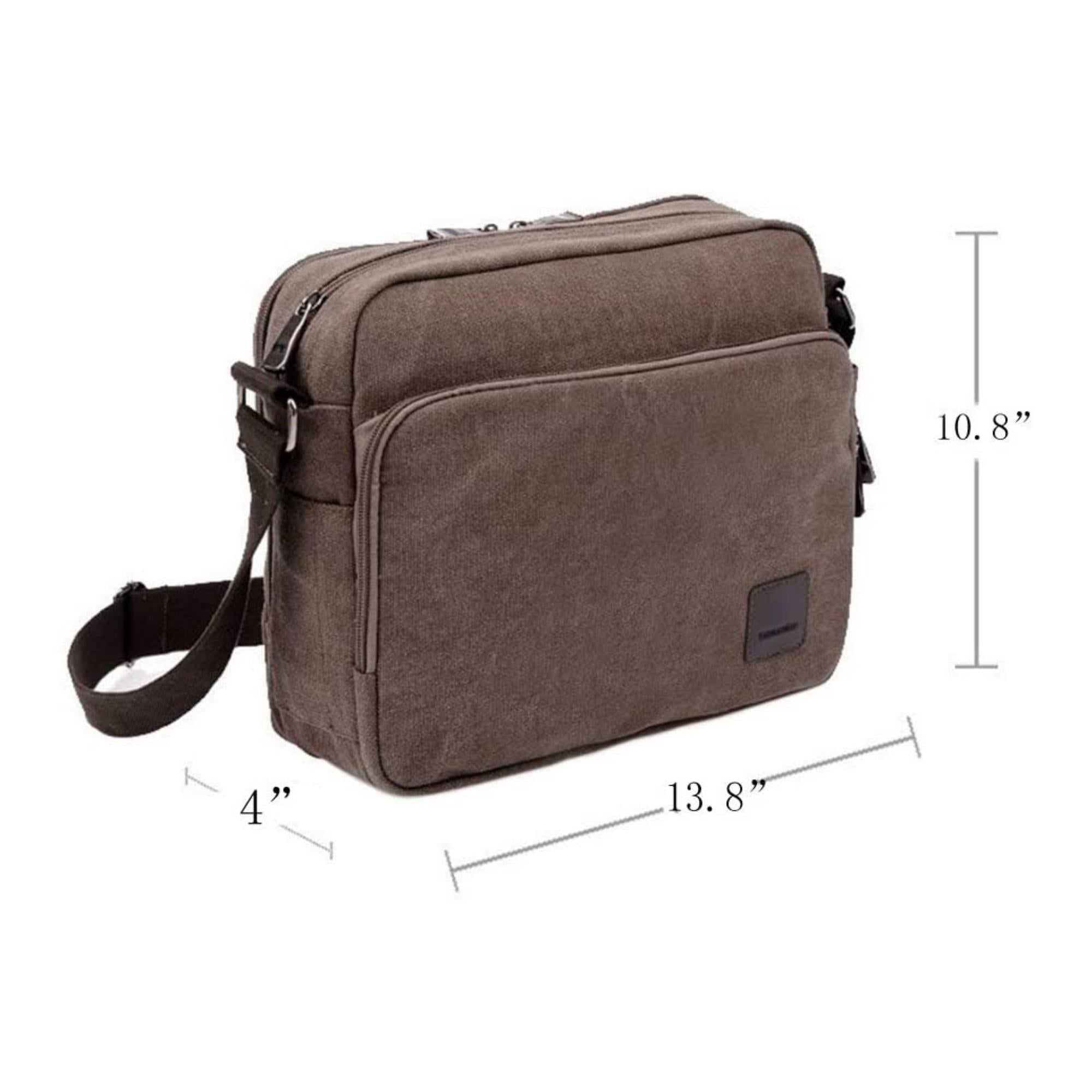 Men's Multifunctional Canvas Messenger Handbag Outdoor Sports Over Shoulder Crossbody Side Bag