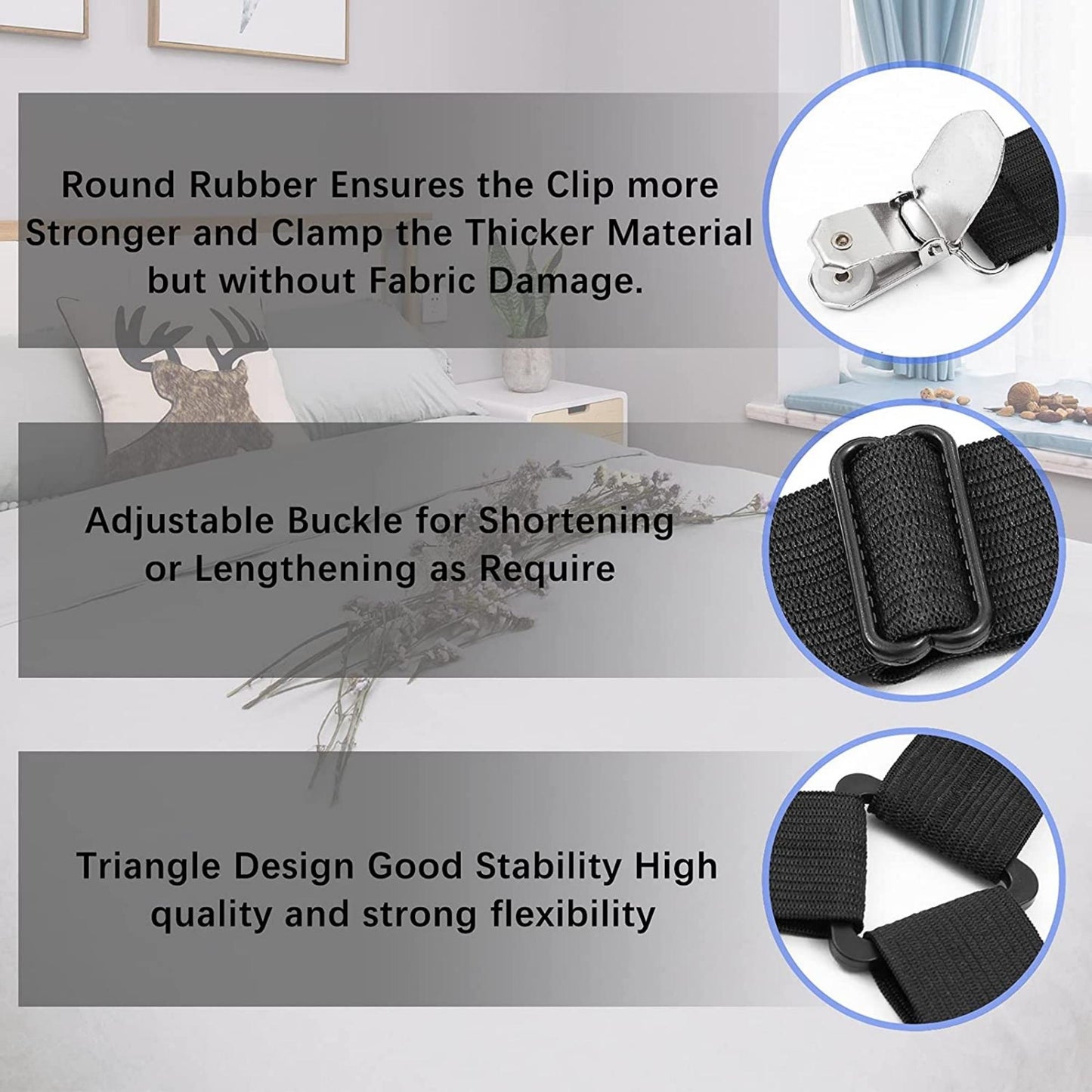 4-Piece Set Bed Sheet Clip Fasteners