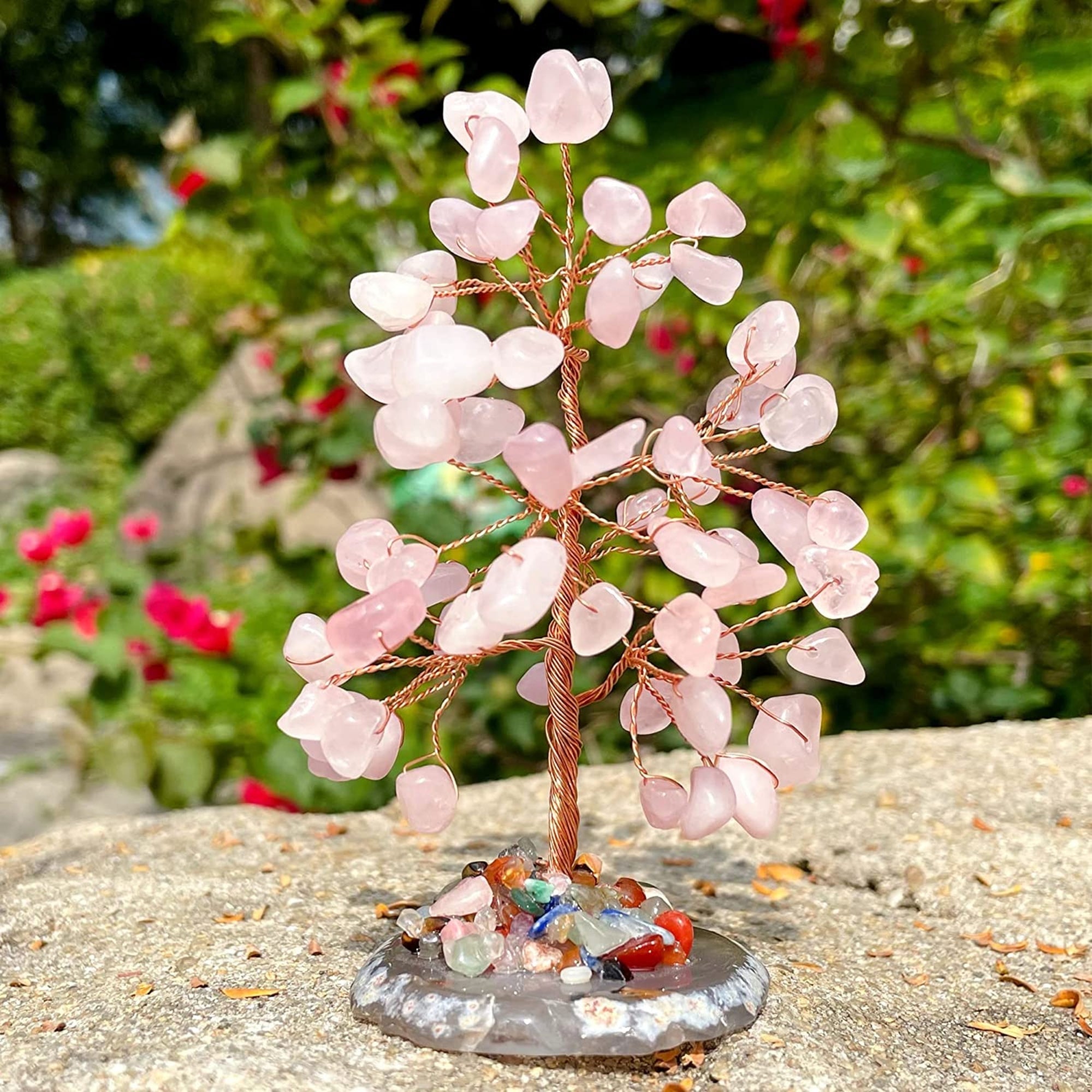 Rose Quartz Stone Feng Shui Tree