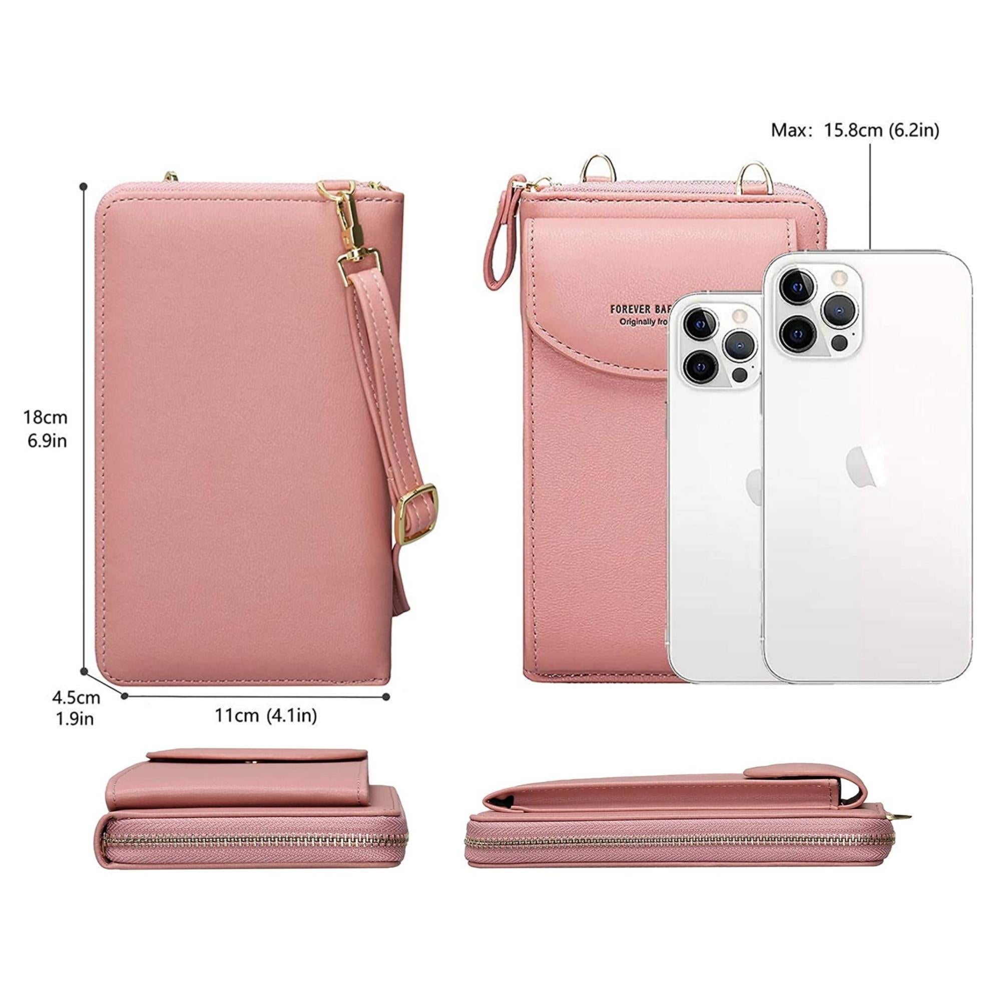 Faux Leather Portable Crossbody Shoulder Bag Cell Phone Purse