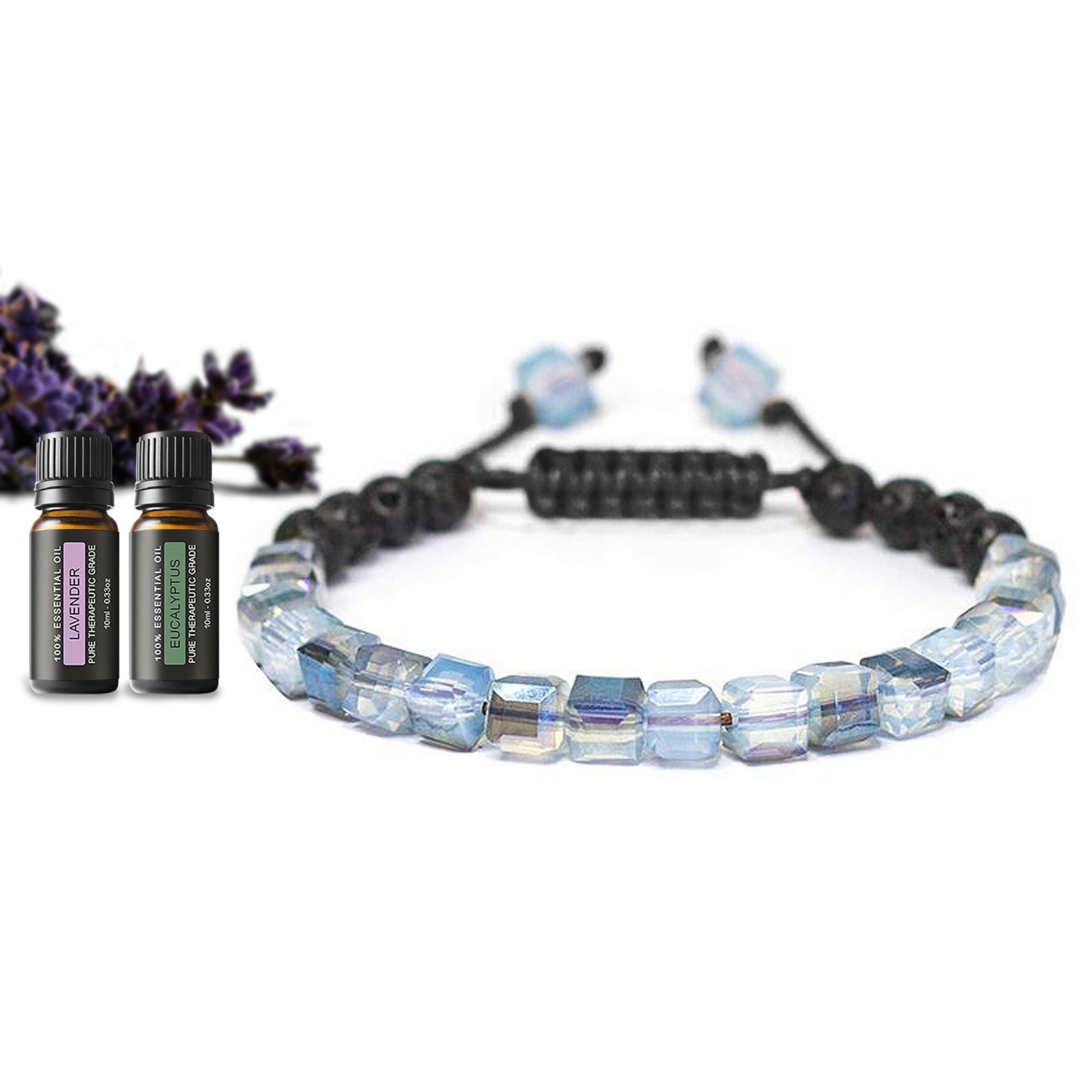 Lava Stone Glass Diffuser Bracelet with Optional Essential Oils