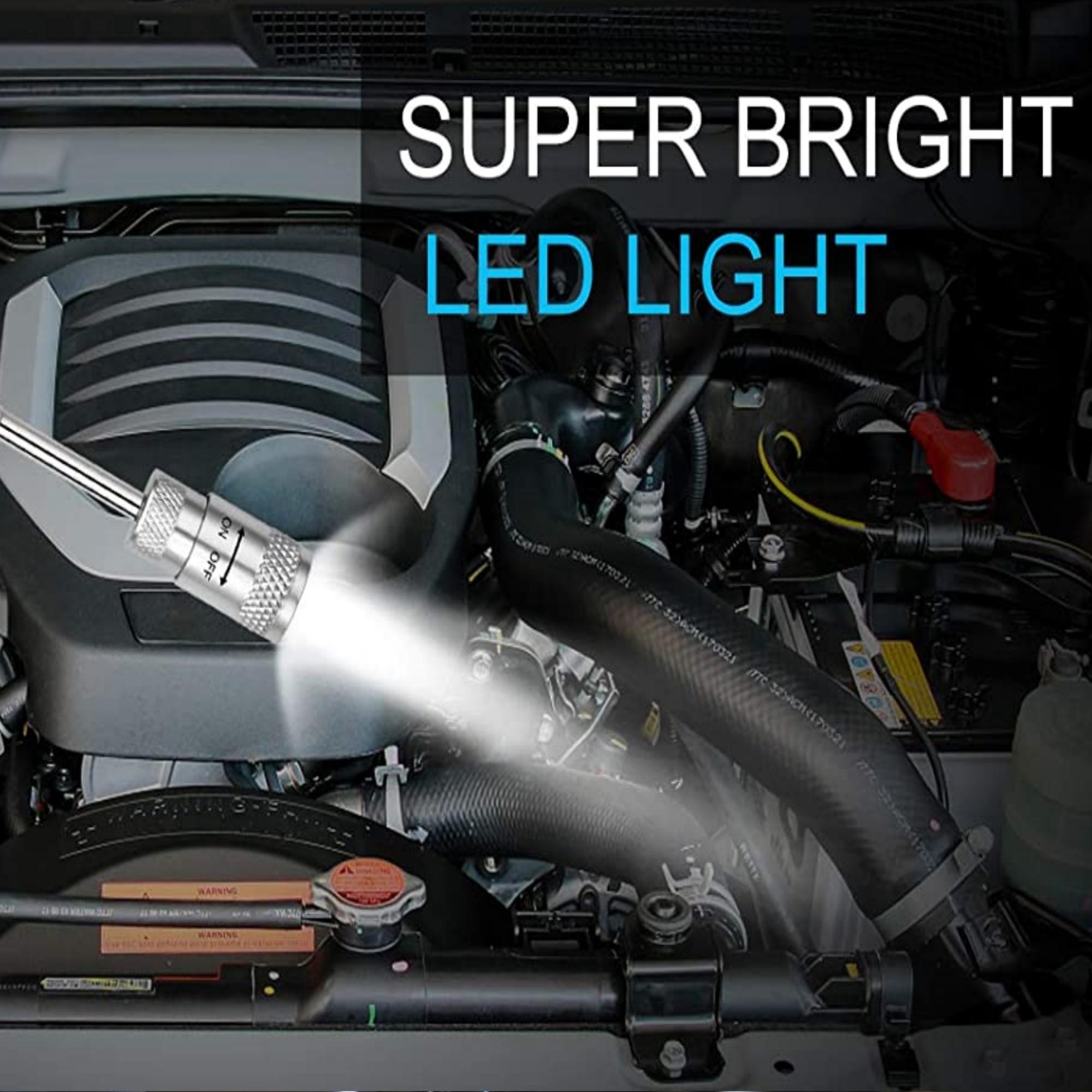 Magnetic Pick Up Tool with LED Light for Hard to Reach Places Gift for Dad (2-Pack)