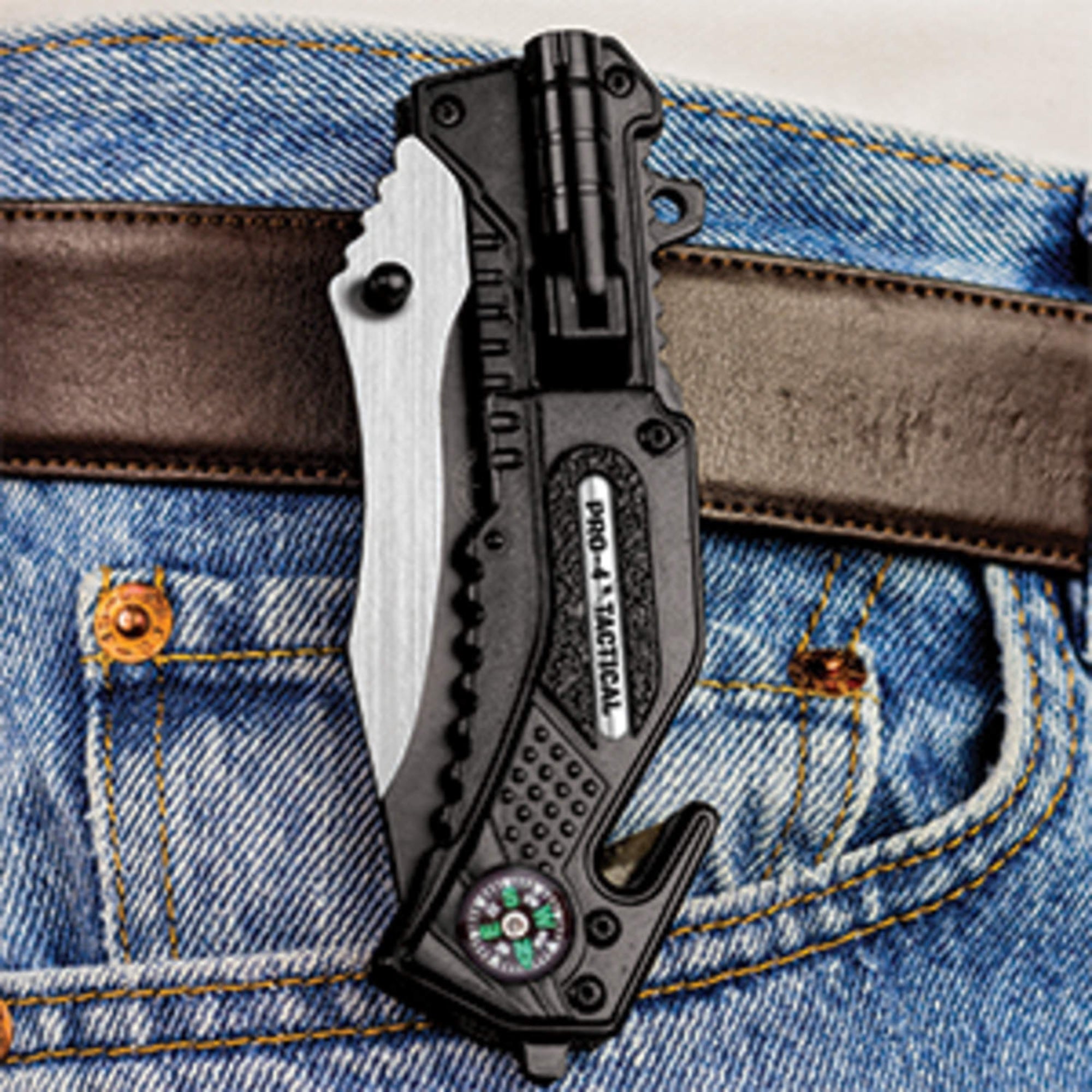 Pocket Knife with Clip Folding Knife Tactical Knife ( 5-in-1 )