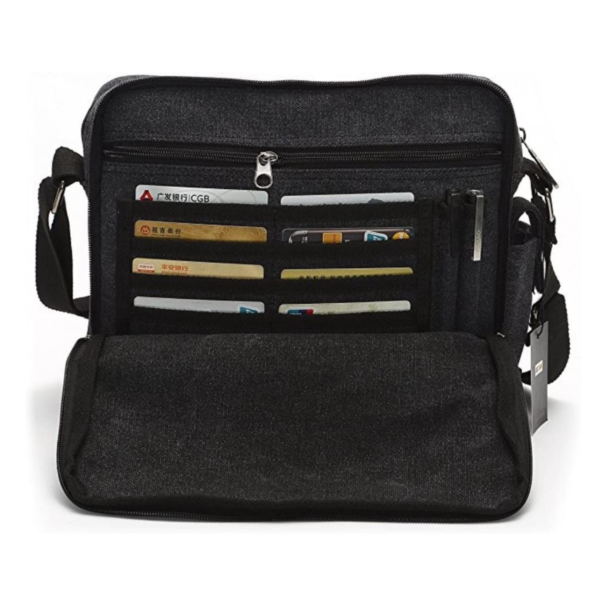 Men's Multifunctional Canvas Messenger Handbag Outdoor Sports Over Shoulder Crossbody Side Bag