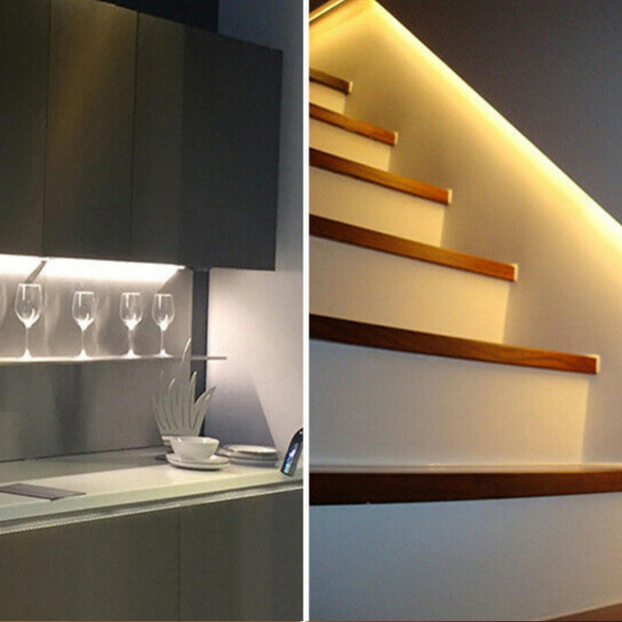 Motion Sensor LED Light Strips for Wardrobe, Bathroom, Stairs (6.5 feet)