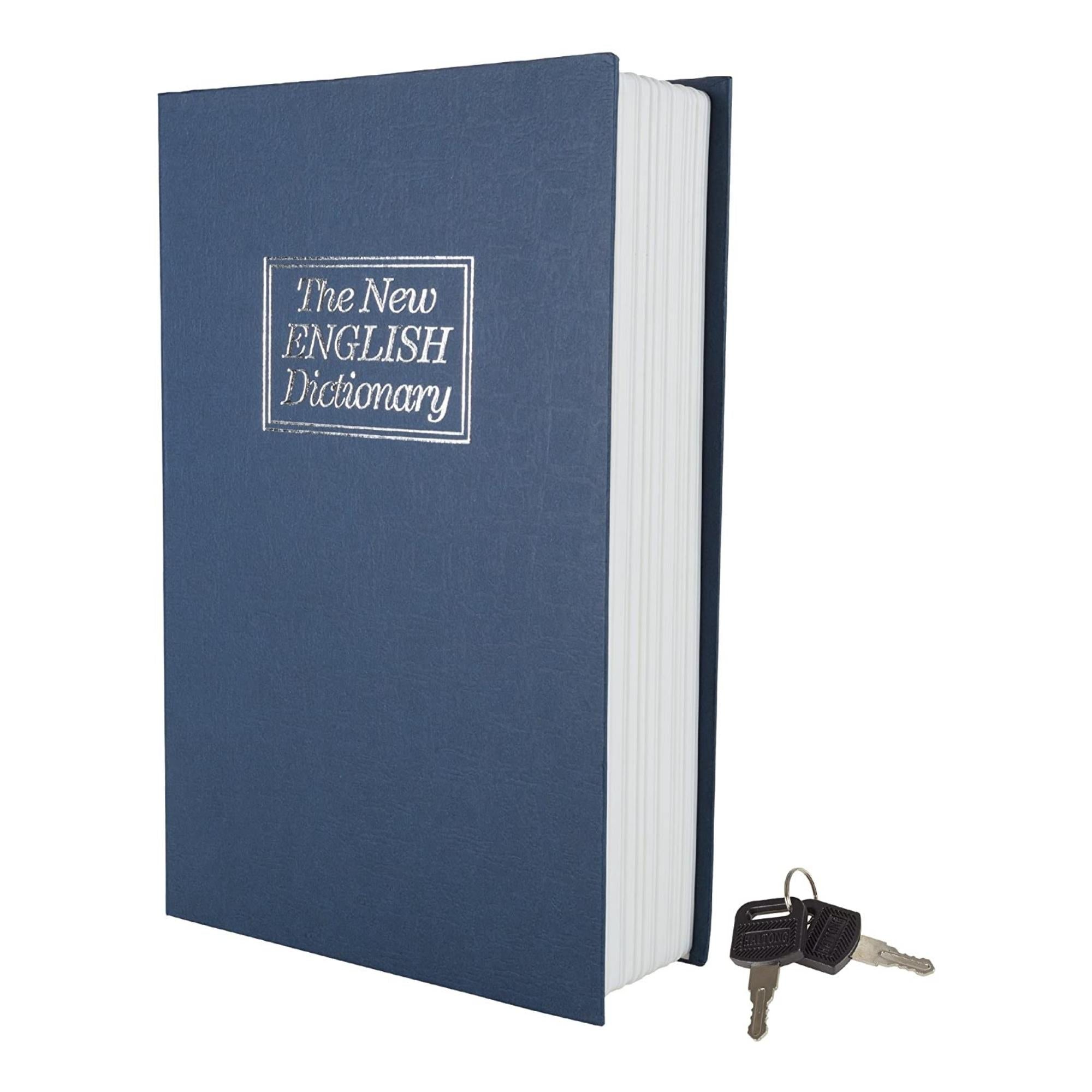 Large The New English Dictionary Faux Book - Diversion Metal Safe with Lock and Two Keys