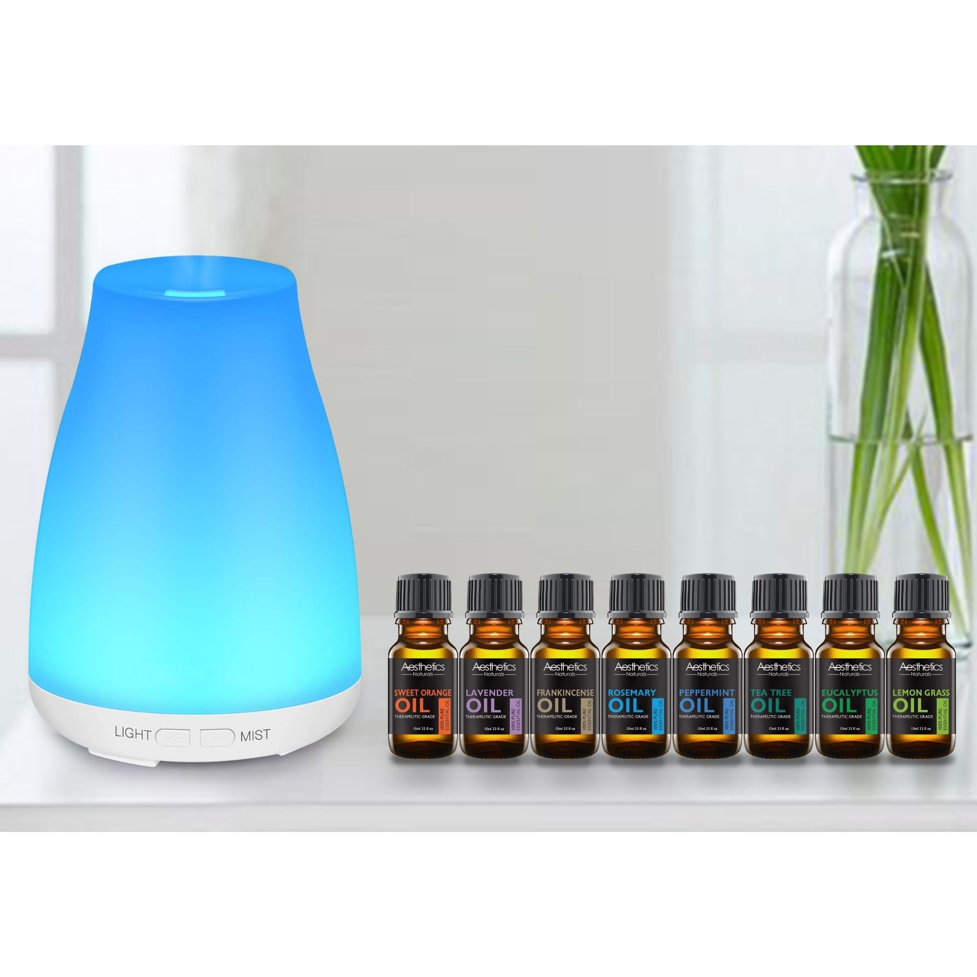 Aesthetics Ultrasonic Essential Oil Diffuser - Color Changing LED with Optional Essential Oils